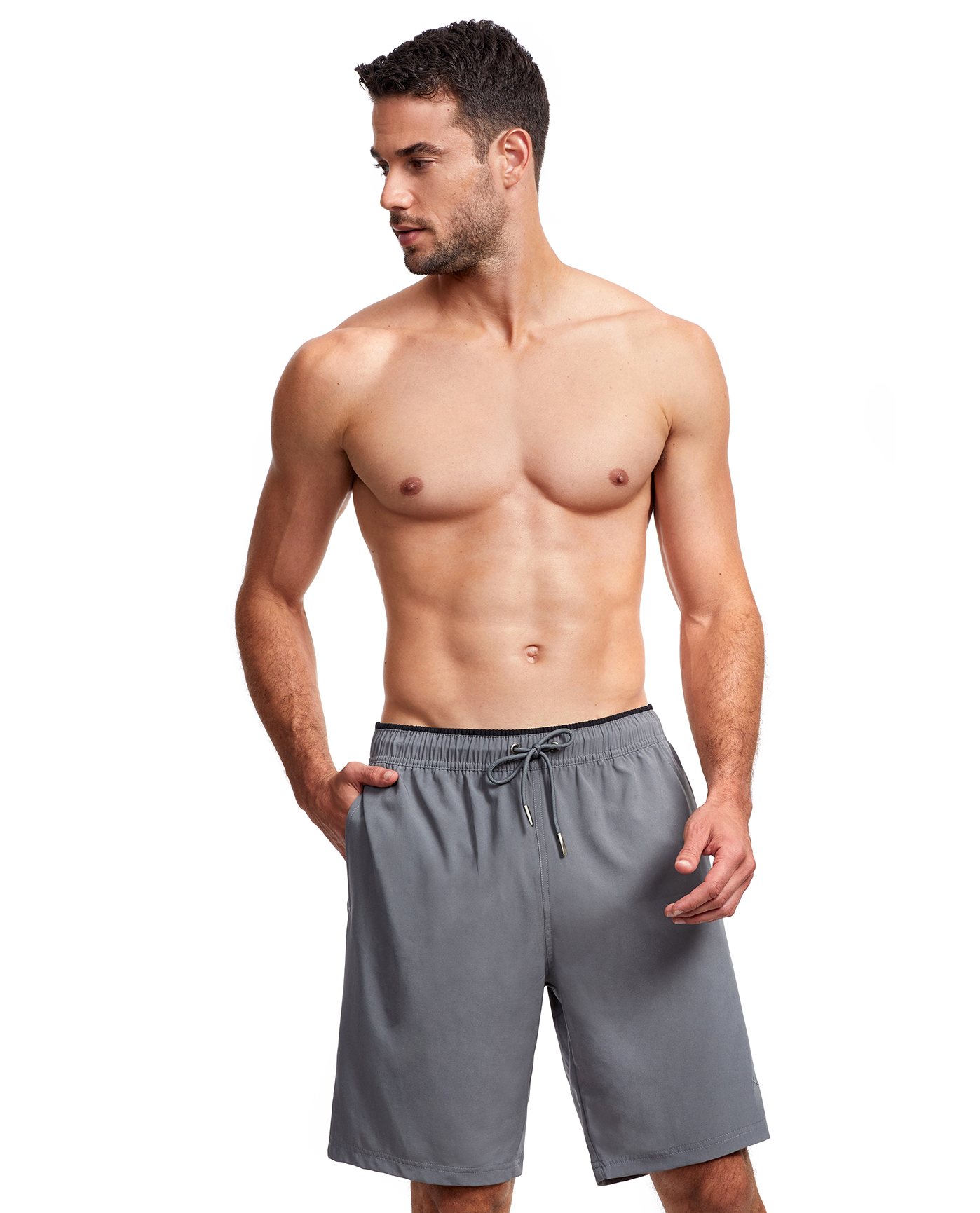 Gottex Men Beach Vibe Men’s 9" Boardshort | GREY AND BLACK ACCENT