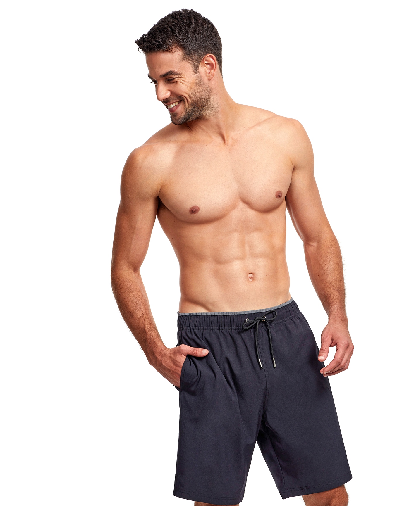 Gottex Men Beach Vibe Men’s 9" Boardshort | BLACK AND GREY ACCENT