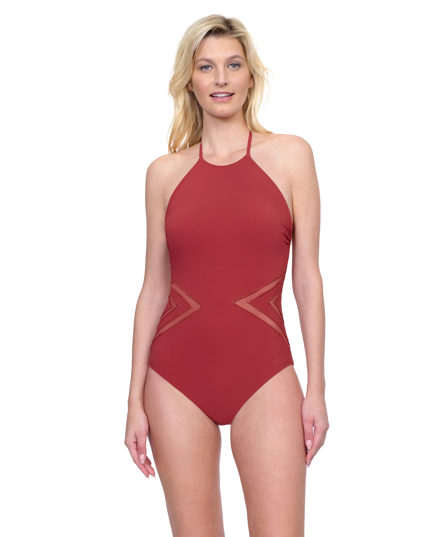 Jantzen JA84378MAS Koh Lipe High Neck Square Back Mastectomy One Piece