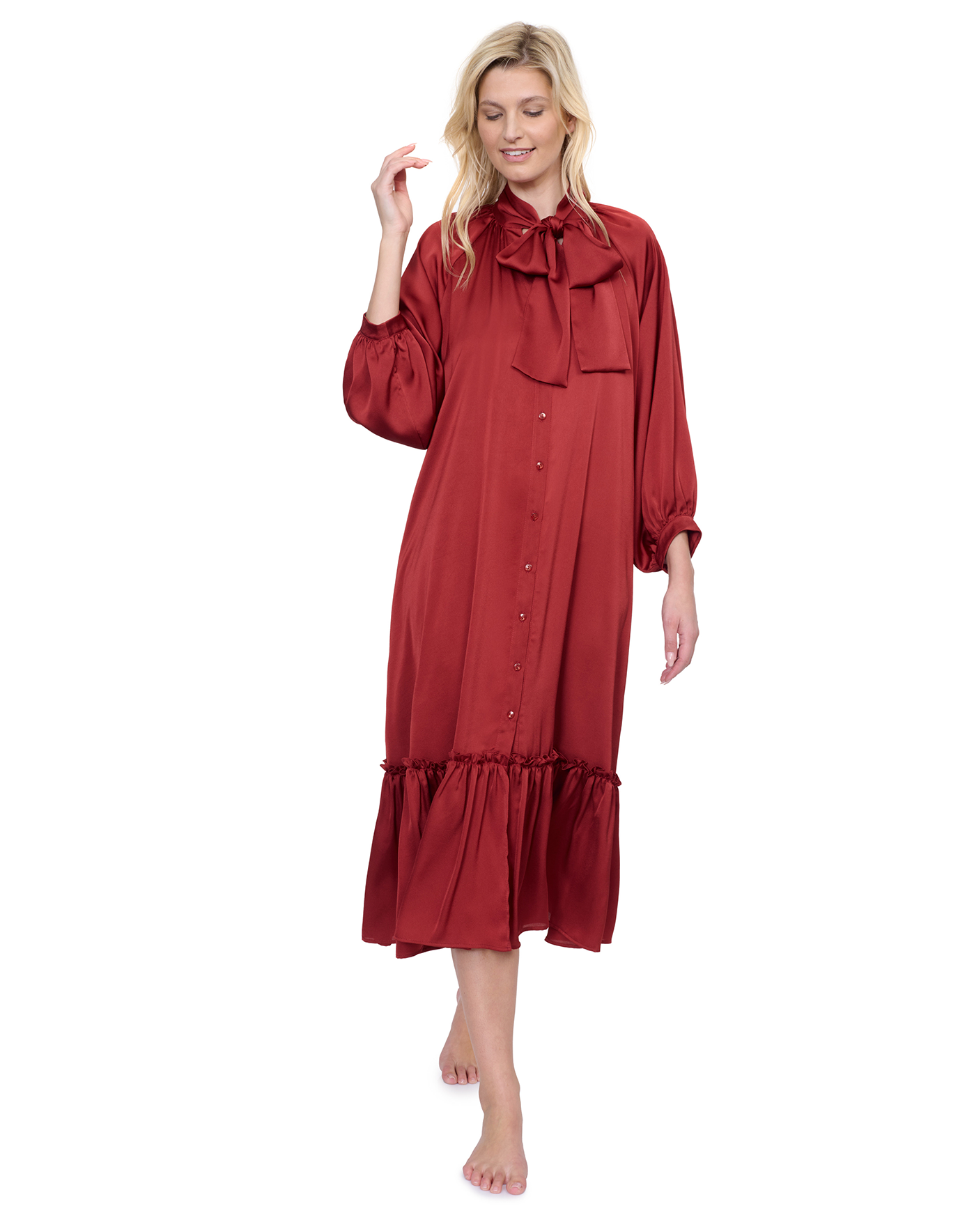 Gottex Day Dreamer Button Down Maxi Long Dress with Long Sleeves Swim Cover up | Gottex Day Dreamer Spice