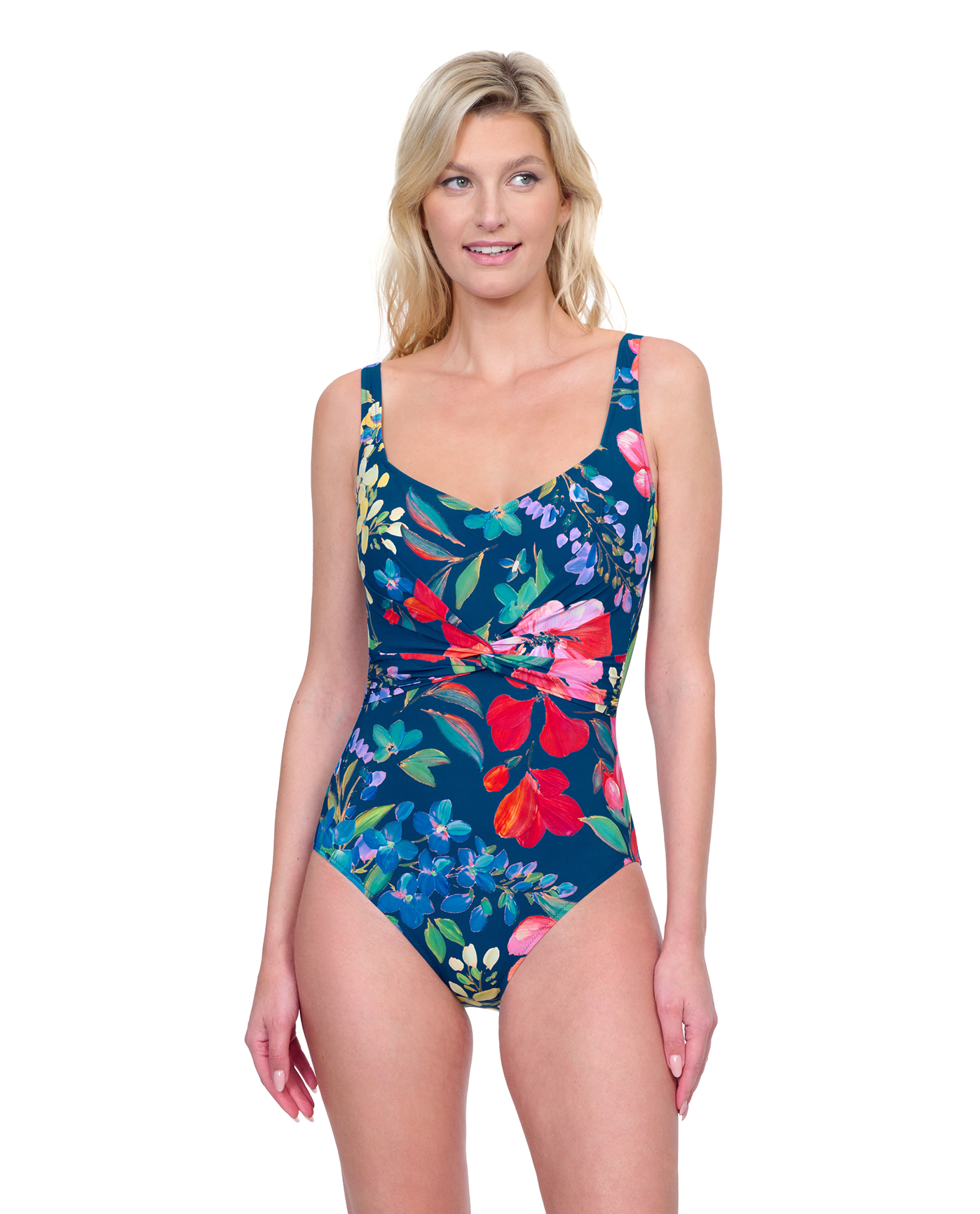 Gottex Garden Dream Sweetheart Neck One Piece Swimsuit | Gottex Garden Dream Navy Multi