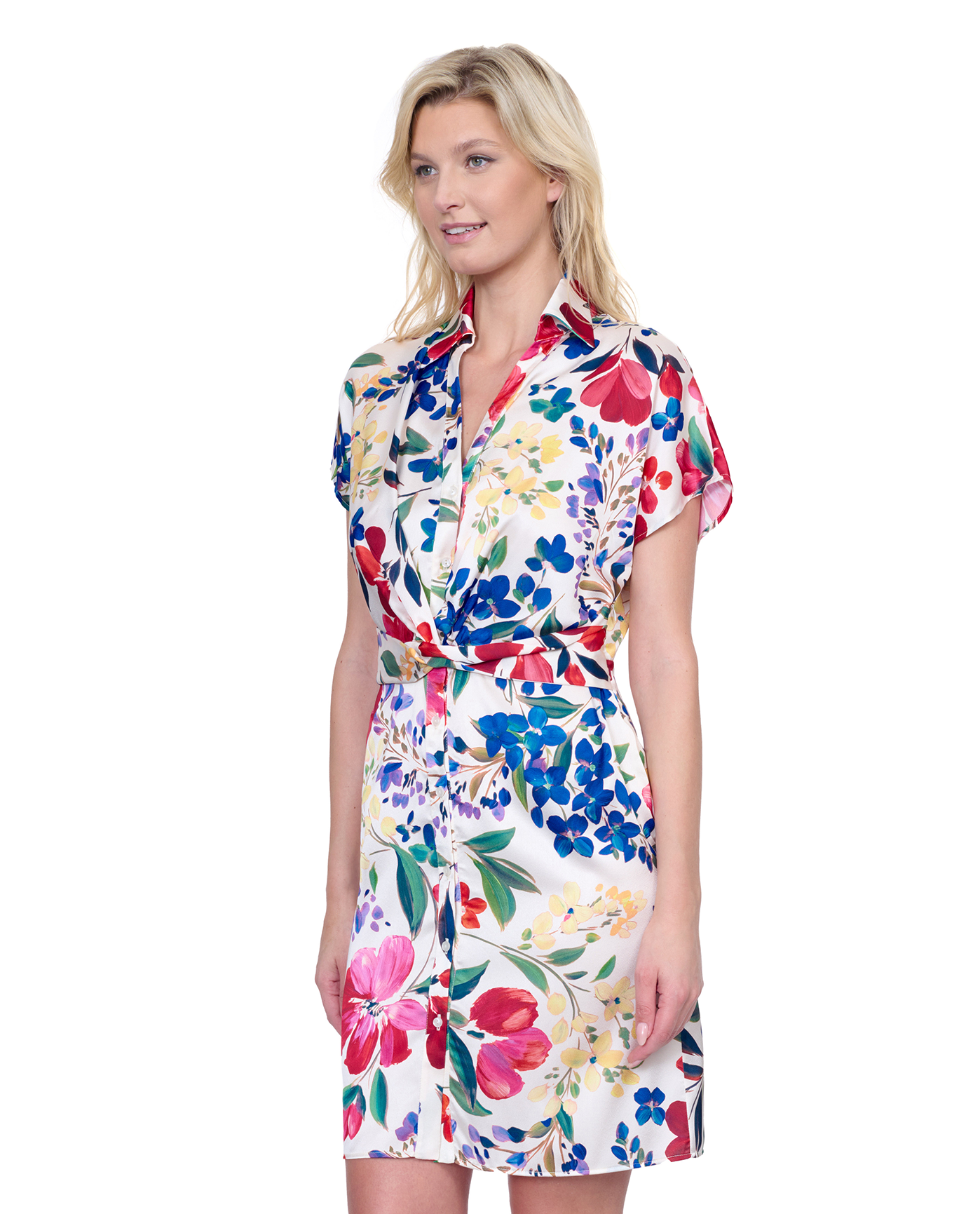 Gottex Garden Dream Button Down Shirt Dress Cover Up | Gottex Garden Dream Off White Multi