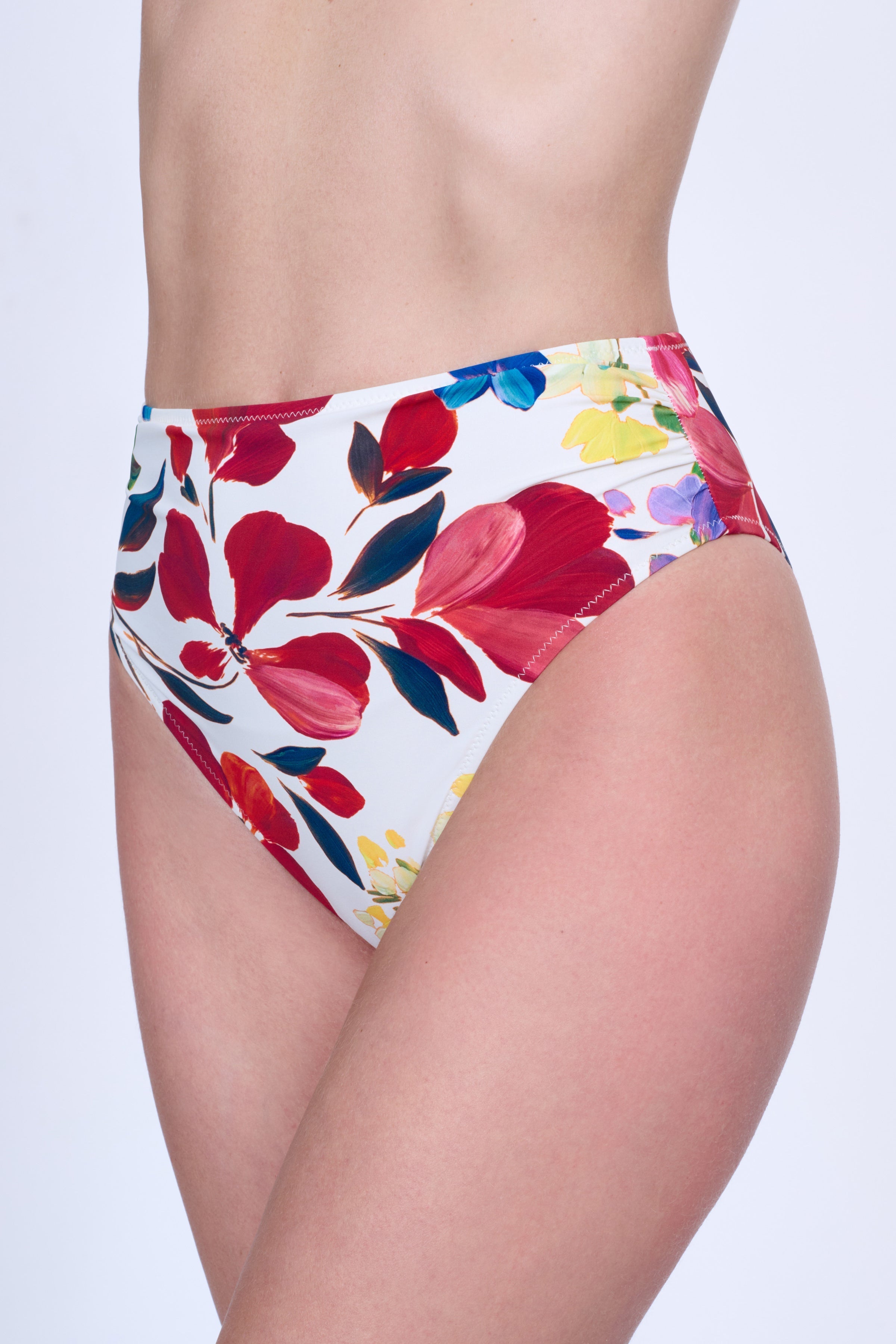 Gottex Garden Dream High Waist Bikini Bottom | Gottex Garden Dream Off White Multi