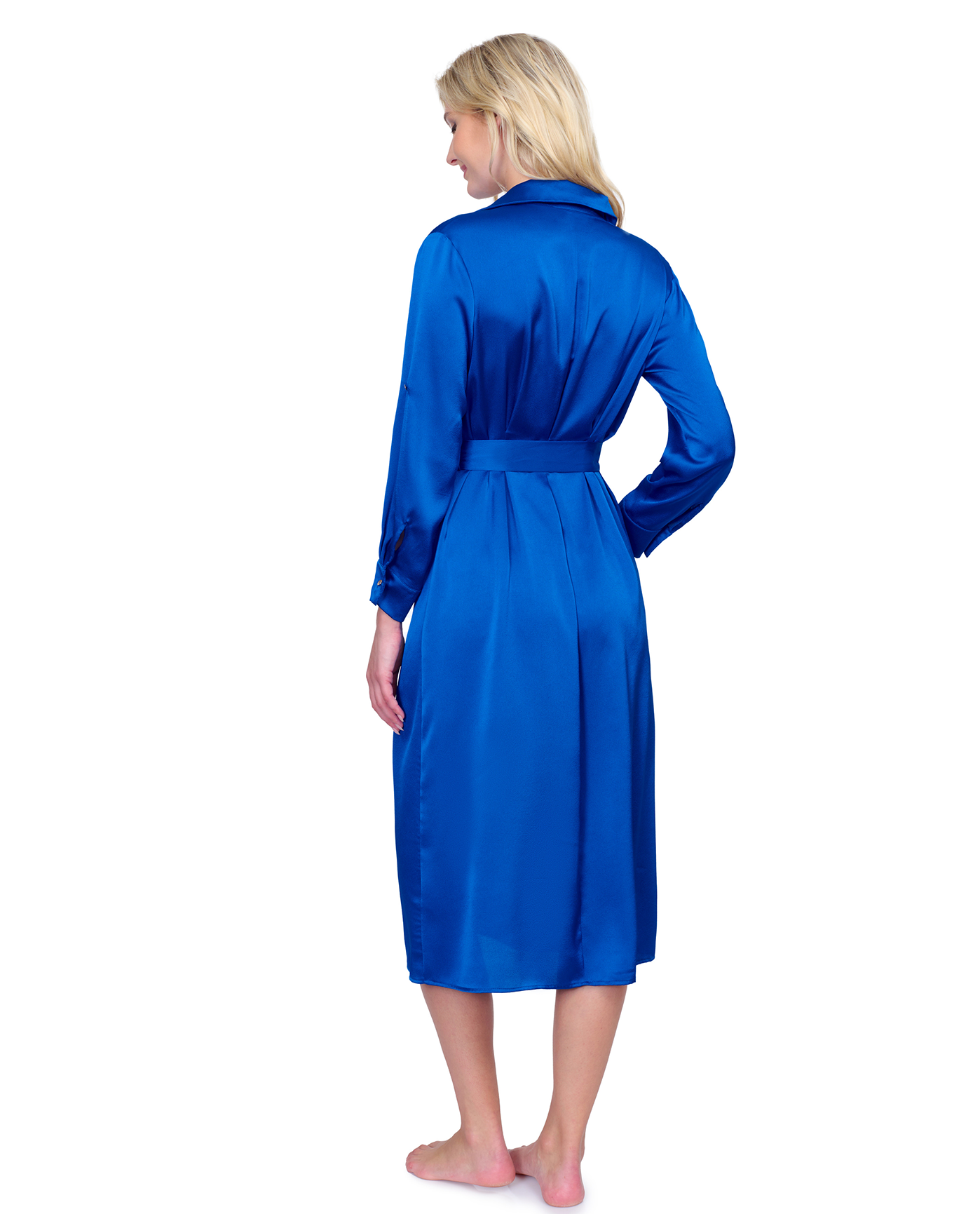 Gottex Montecarlo Shirt Dress with Long Sleeves and Belt Swim Cover Up | Gottex Montecarlo Cobalt
