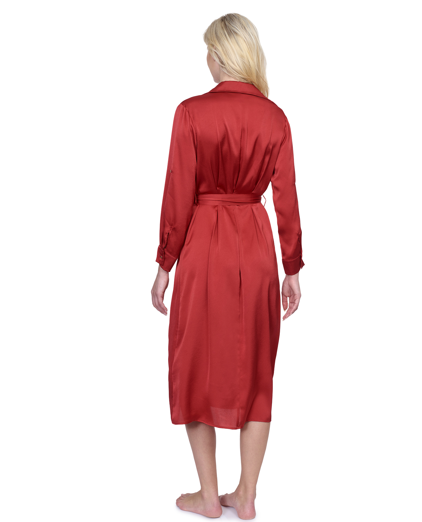 Gottex Montecarlo Shirt Dress with Long Sleeves and Belt Swim Cover Up | Gottex Montecarlo Paprika