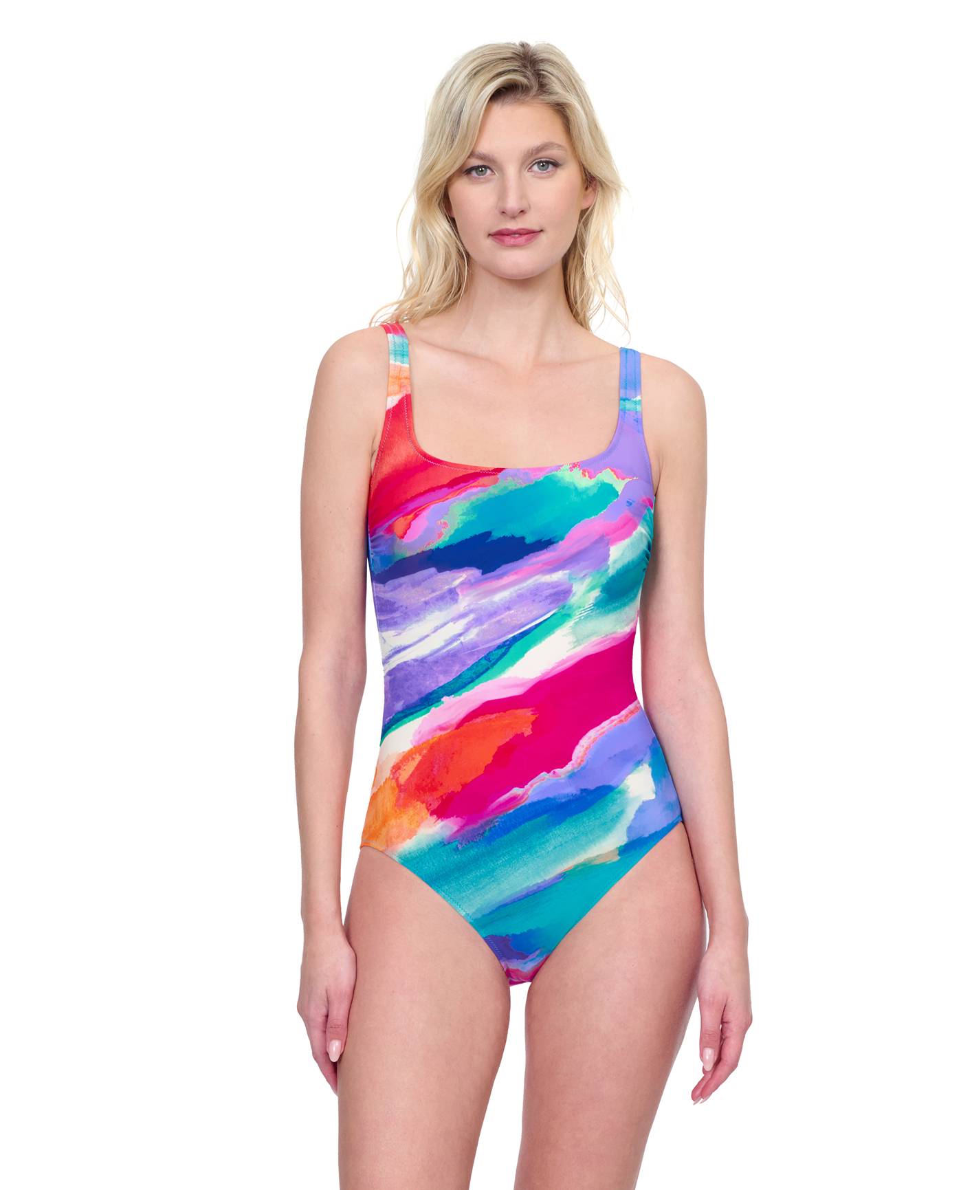 Palma De Mallorca Square Neck One Piece Swimsuit