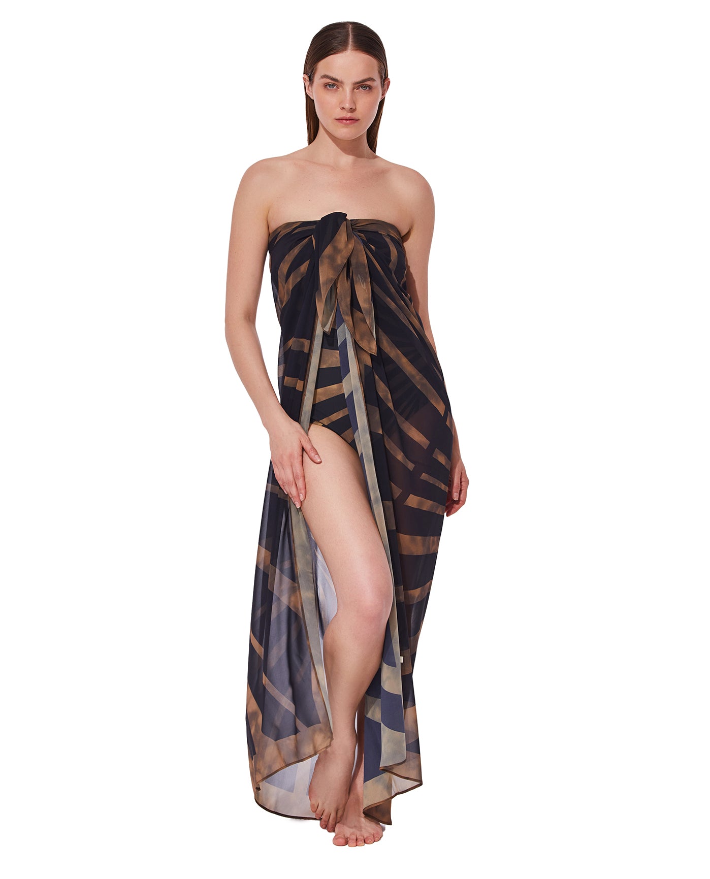 Desert Queen Pareo Cover-Up - Blk/brwn
