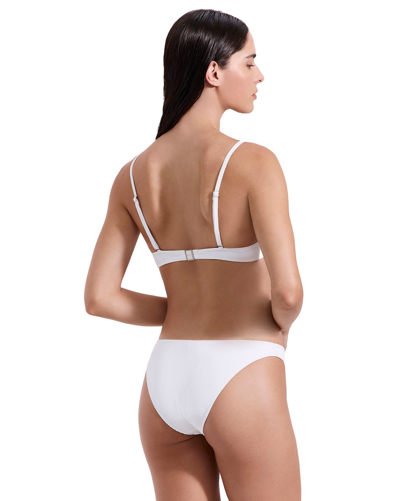 Emanuelle Textured Underwire Bikini Top-White