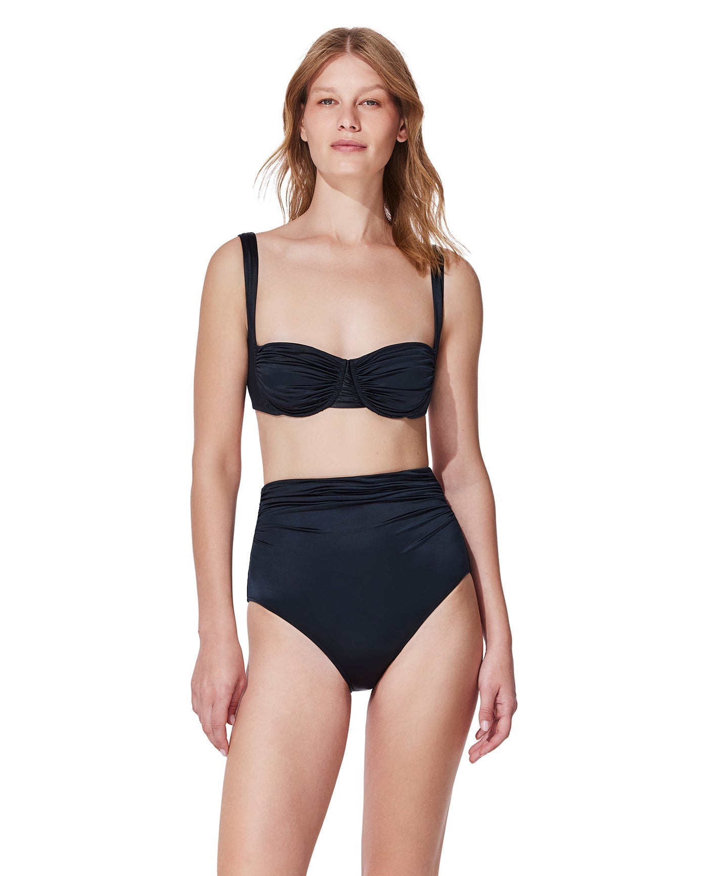 Front View Of Mademoiselle Underwire Balconette Bikini Top | mademoiselle-black
