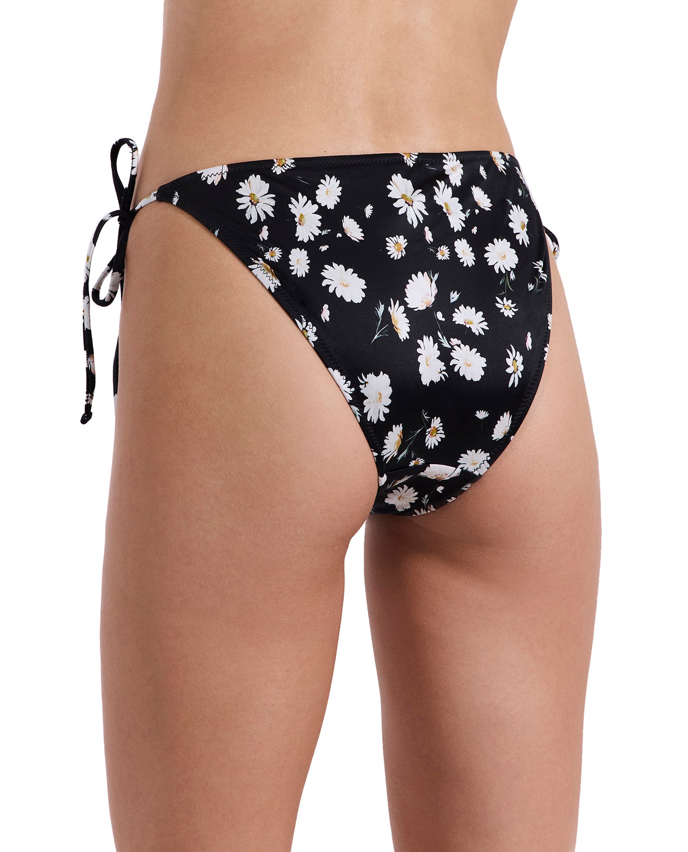 Marguerite Side Tie Bikini Bottom-Blk/wh/yel