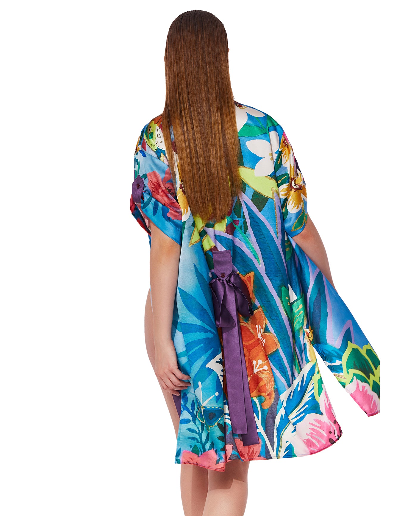 Tropicana Belted Short Sleeve Shirt Dress Cover-Up-Multi