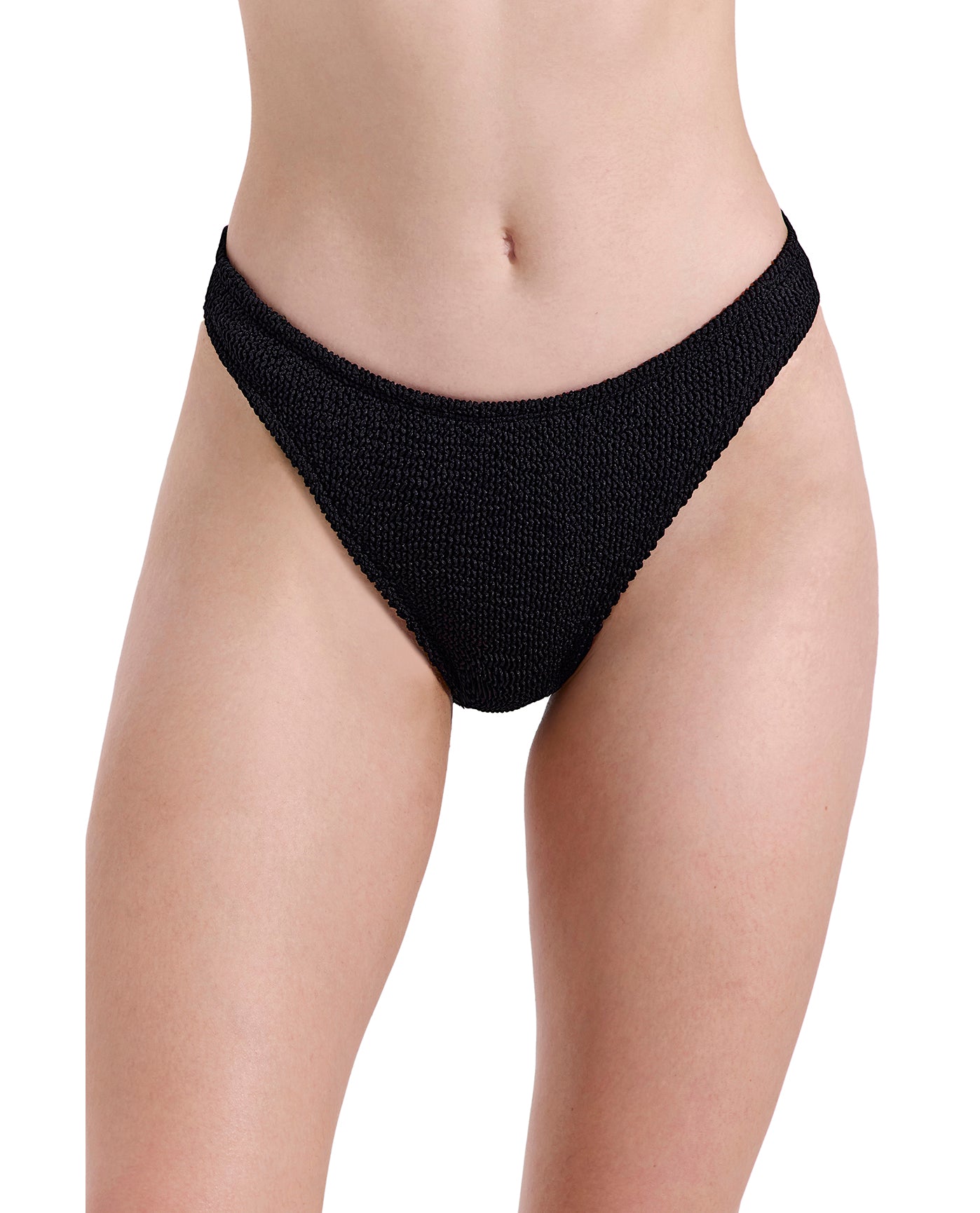 Tulum High Leg Low Rise Bikini Bottom-Black