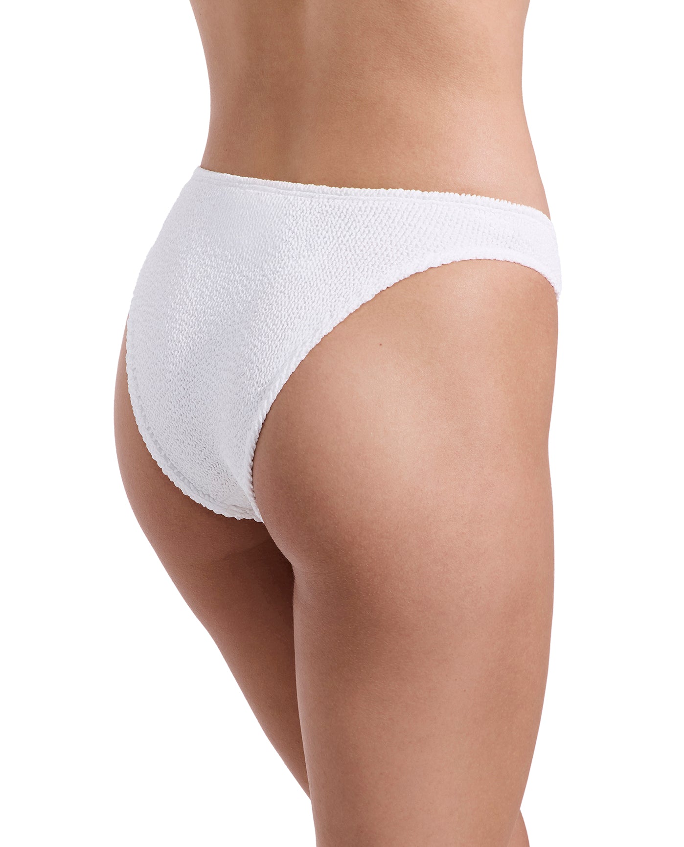 Tulum High Leg Low Rise Bikini Bottom-White