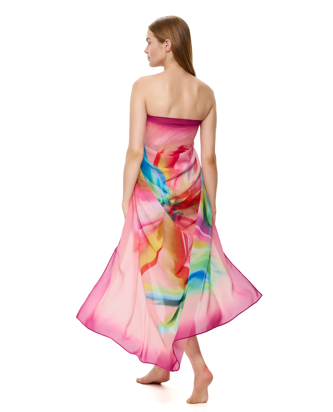 Floral Rhythm Pareo-Pink multi