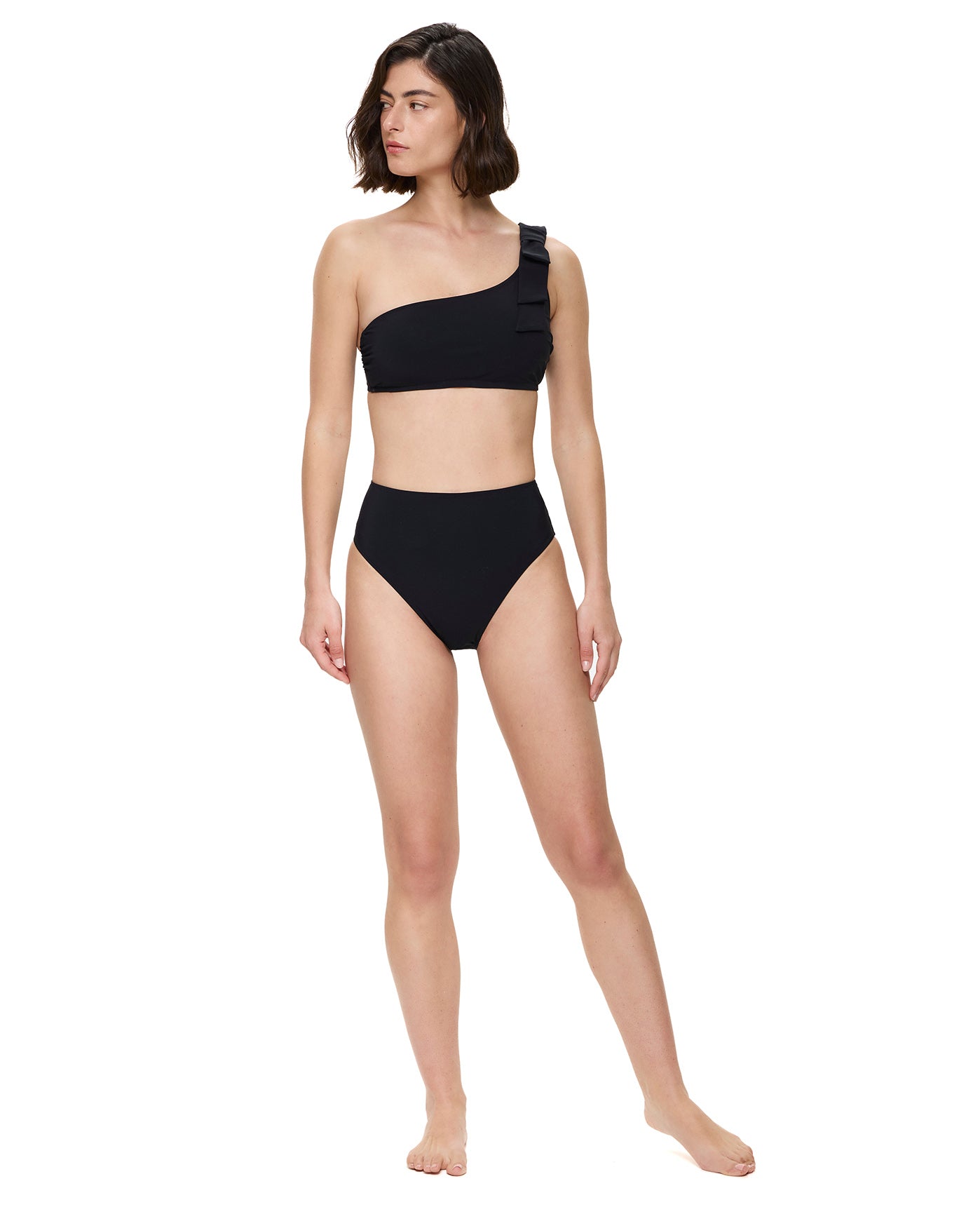 Modern Muse High Waist Bikini Bottom-Black