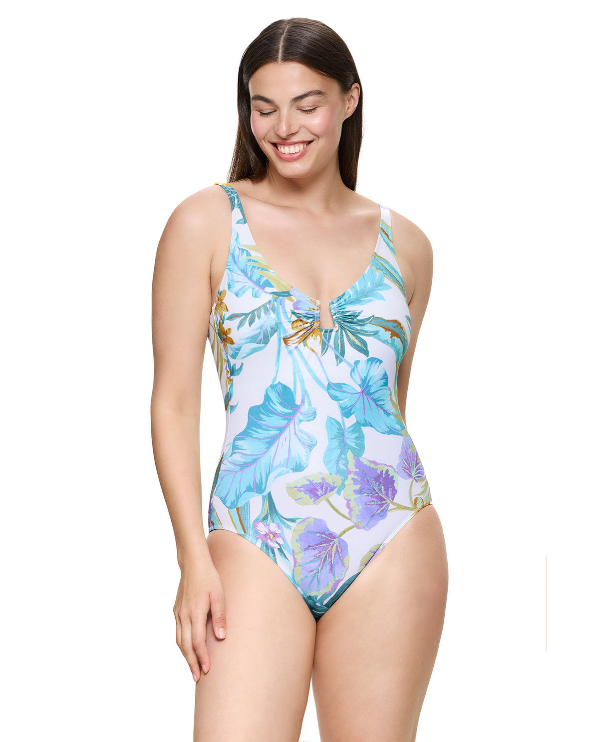 Paradise Beauty U Wire One Piece-White-Multicolor