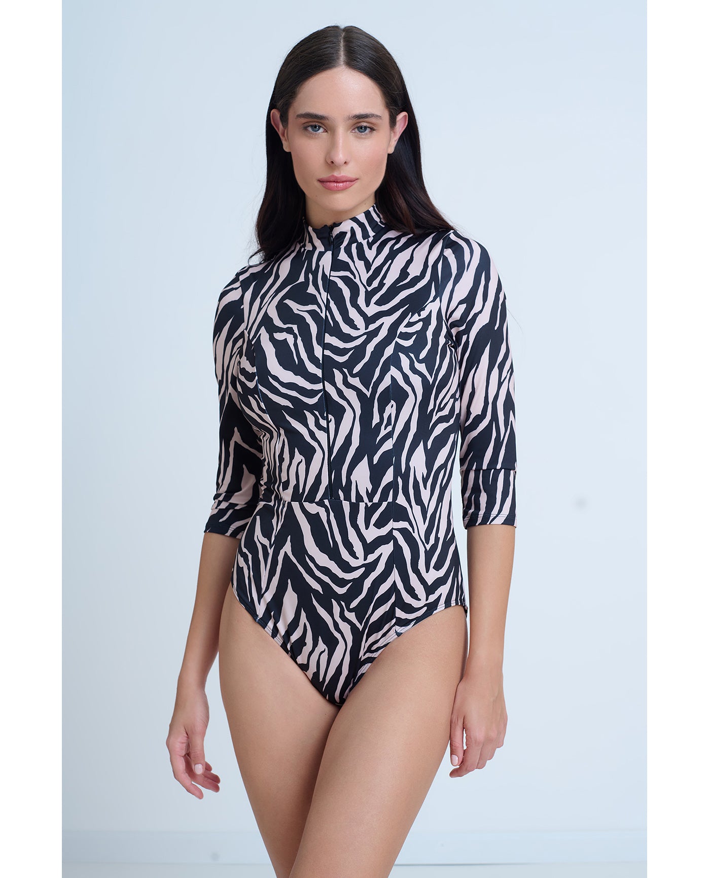 Modest 3/4 Sleeve One Piece Rashguard