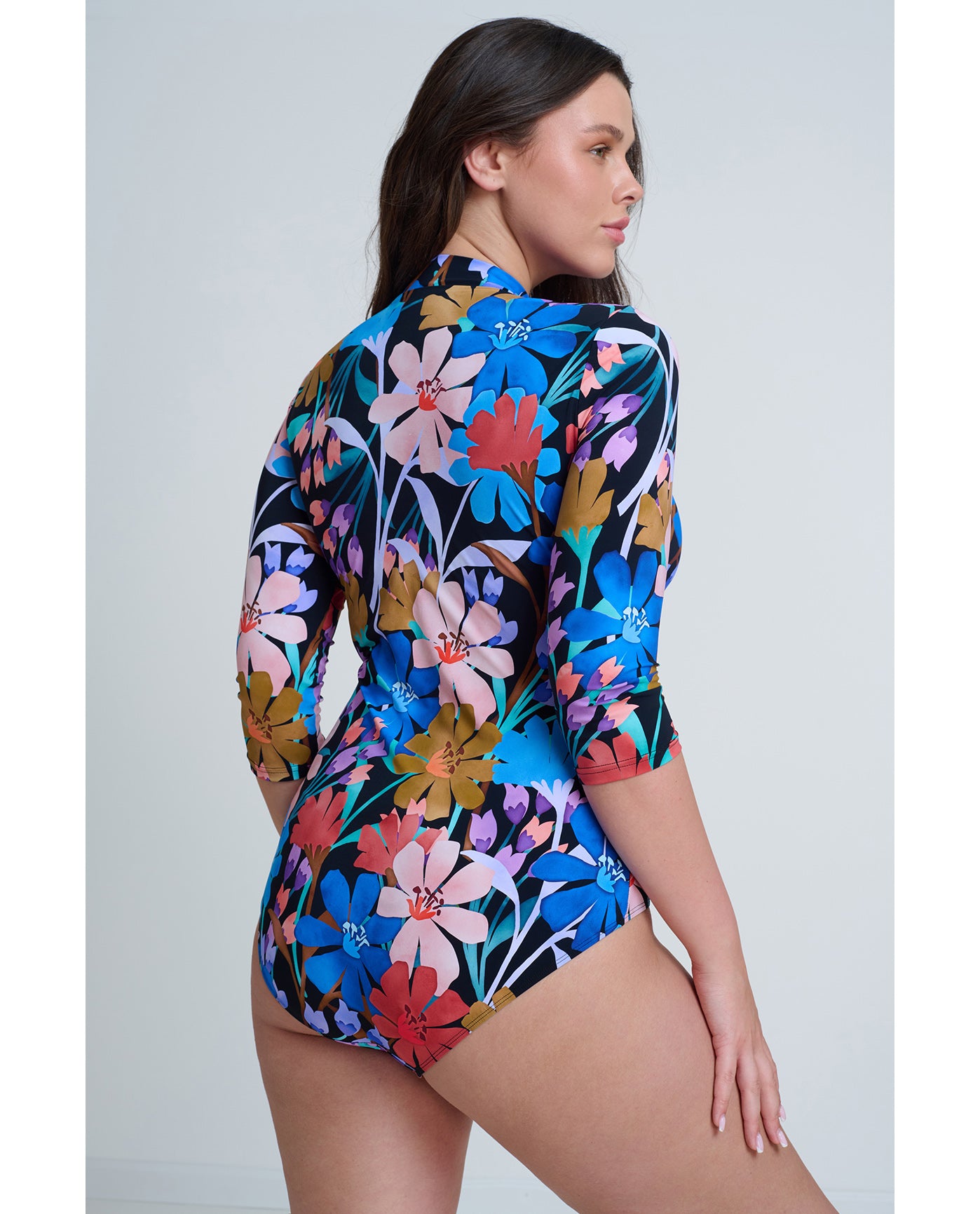 Modest 3/4 Sleeve One Piece Rashguard