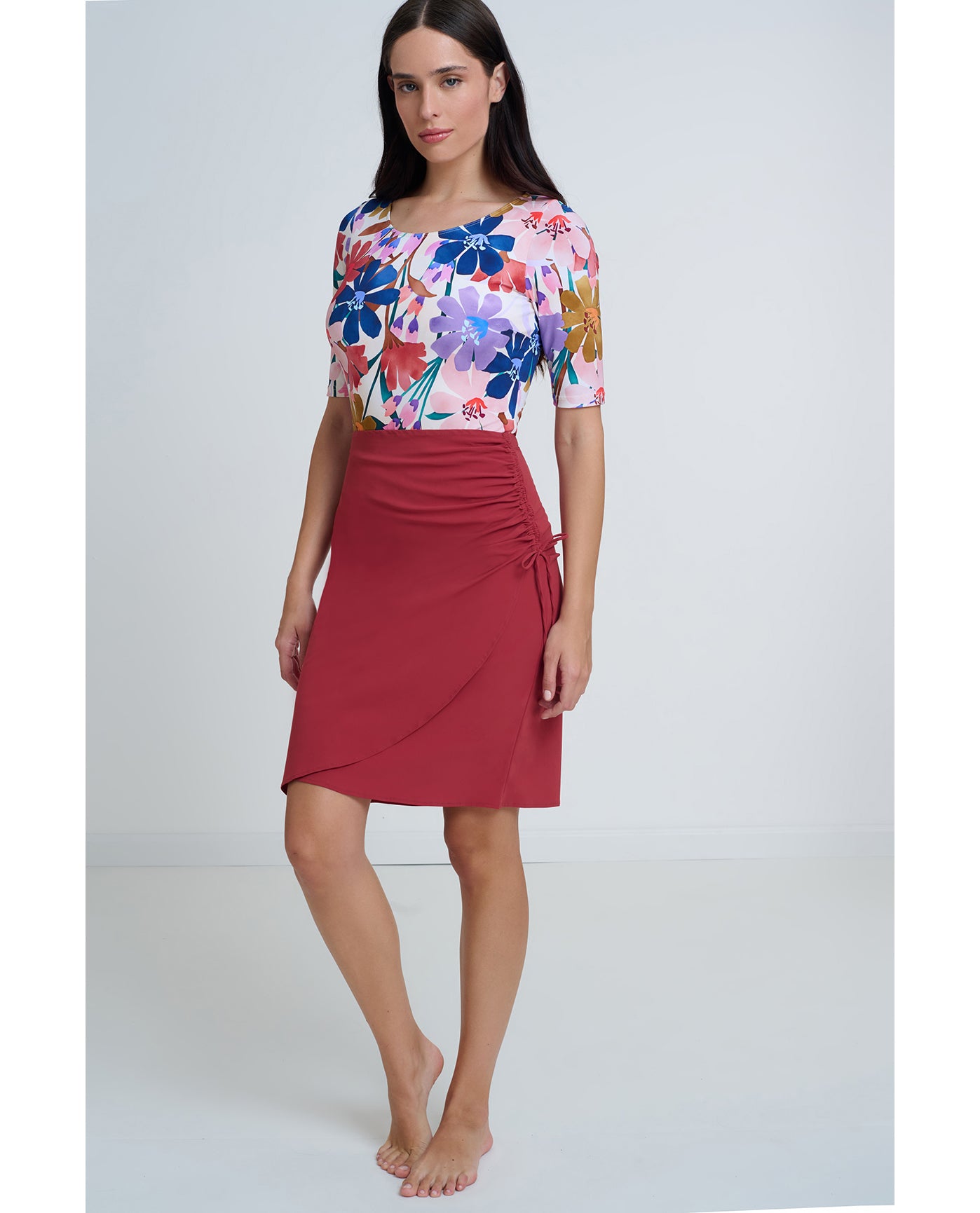 Modest Surplice Skirt with Side Shirring | Spice