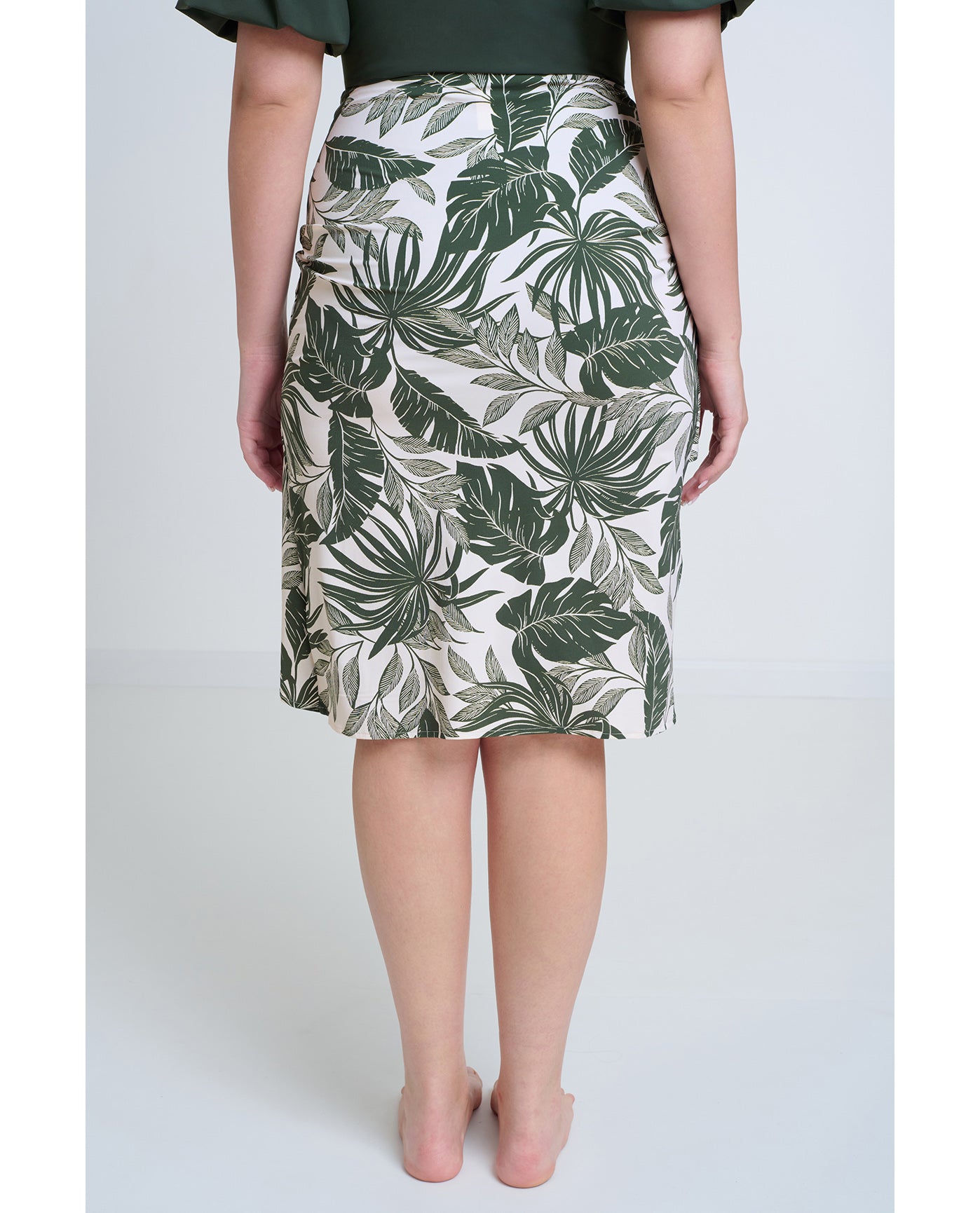 Modest Faux Wrap Skirt with Tie-Ivory