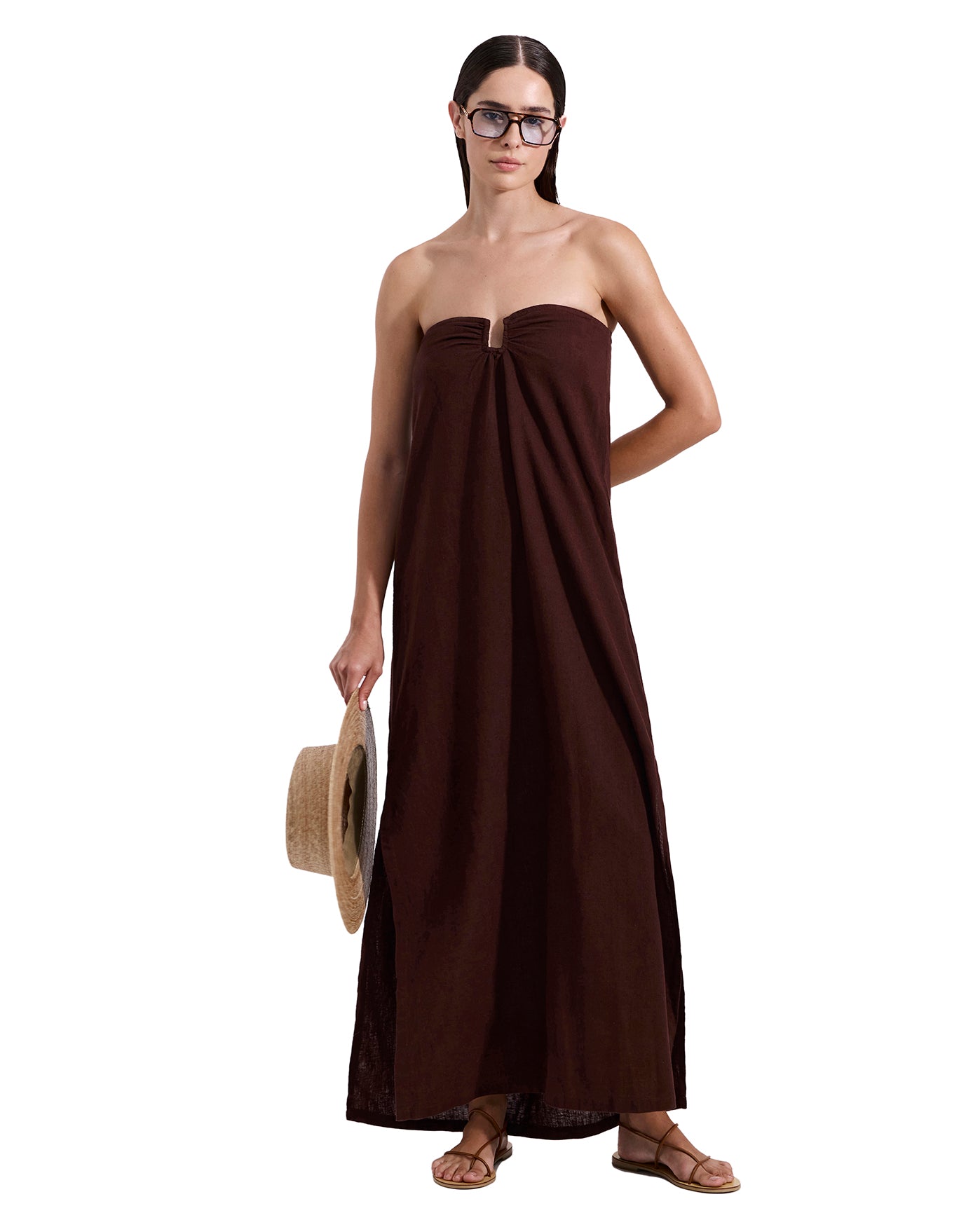 La Mar U Wire Midi Dress Cover-Up-Brown