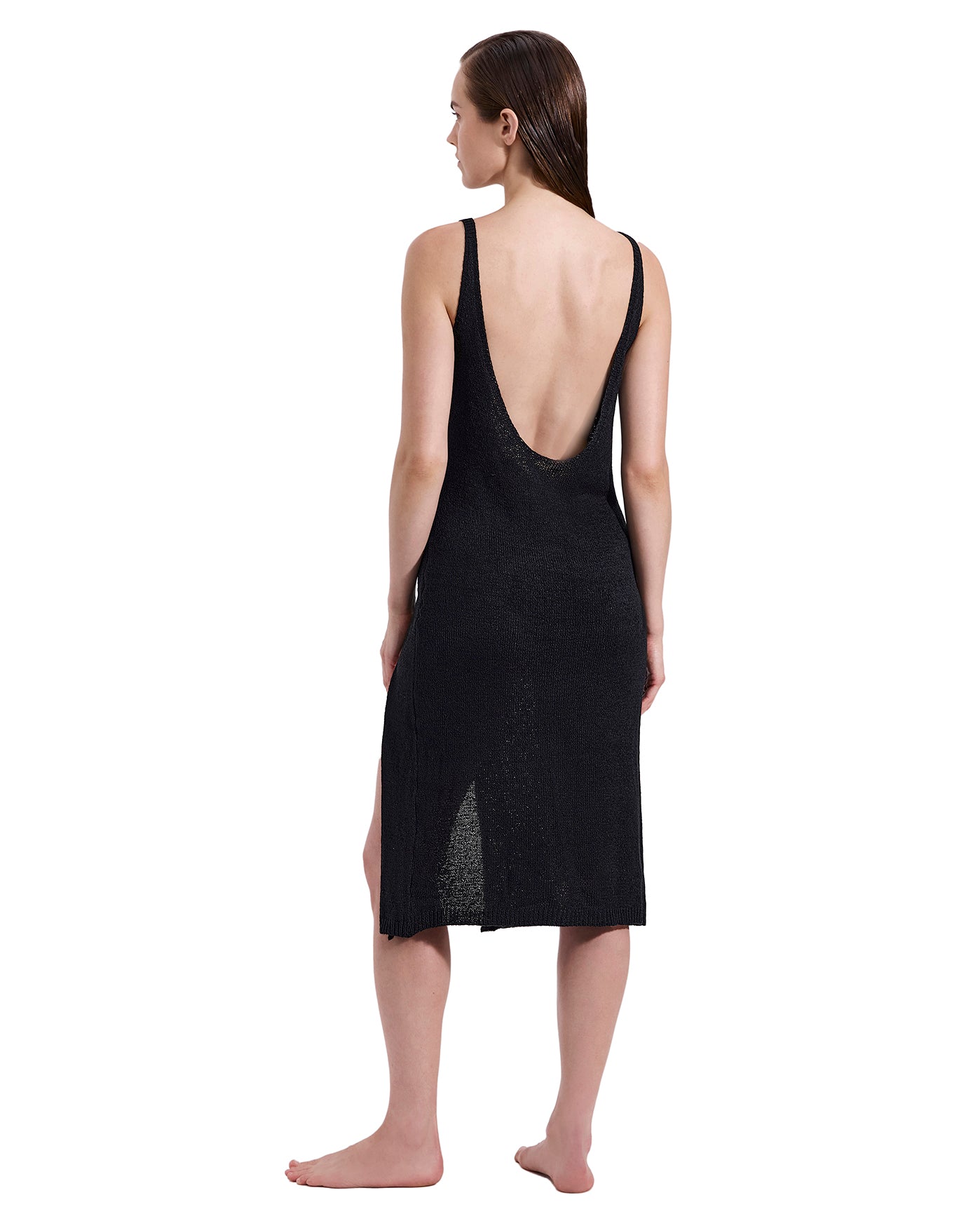 Isla Knit Dress Cover-Up -Black