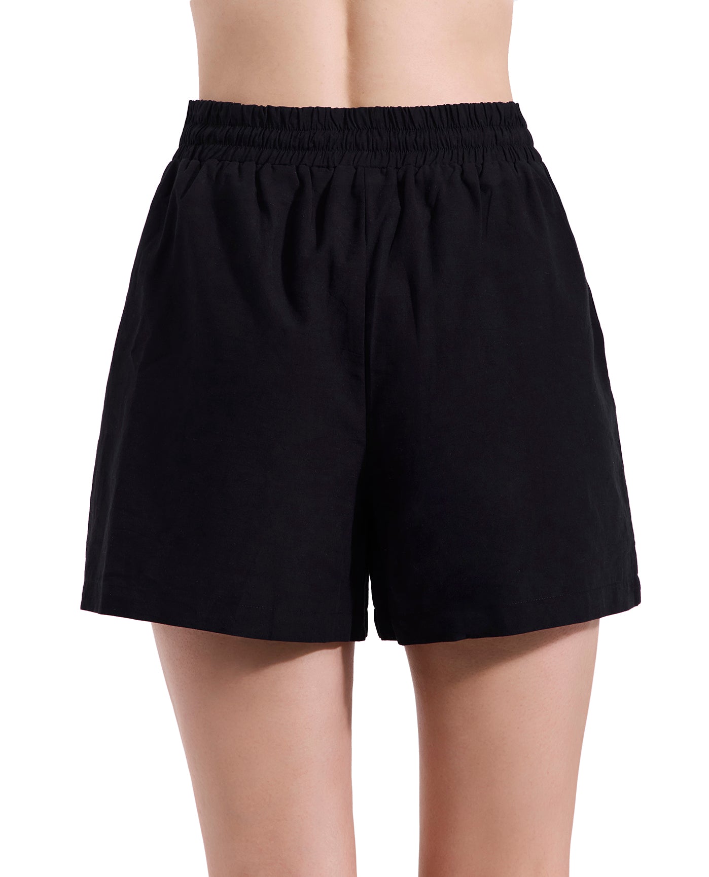 Amalfi Lace Drawstring Short Cover-Up-Black