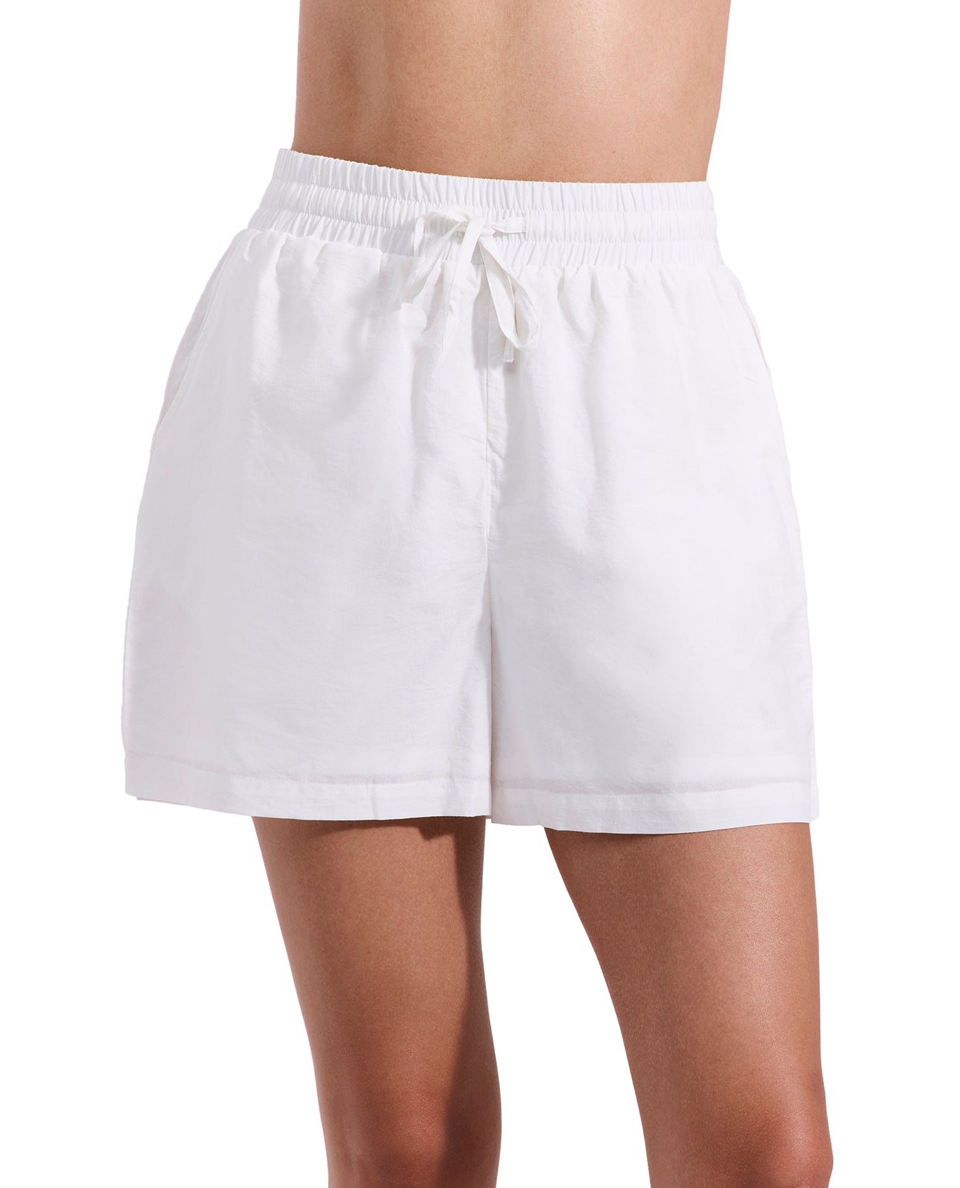 Amalfi Lace Drawstring Short Cover-Up-White