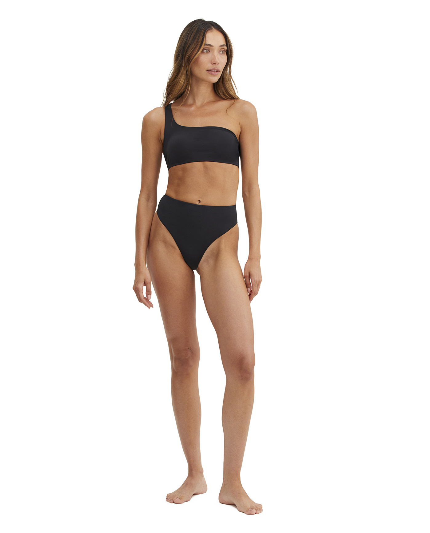 Au Naturel Serenity Mona One Shoulder Bikini Top | Au Naturel Black