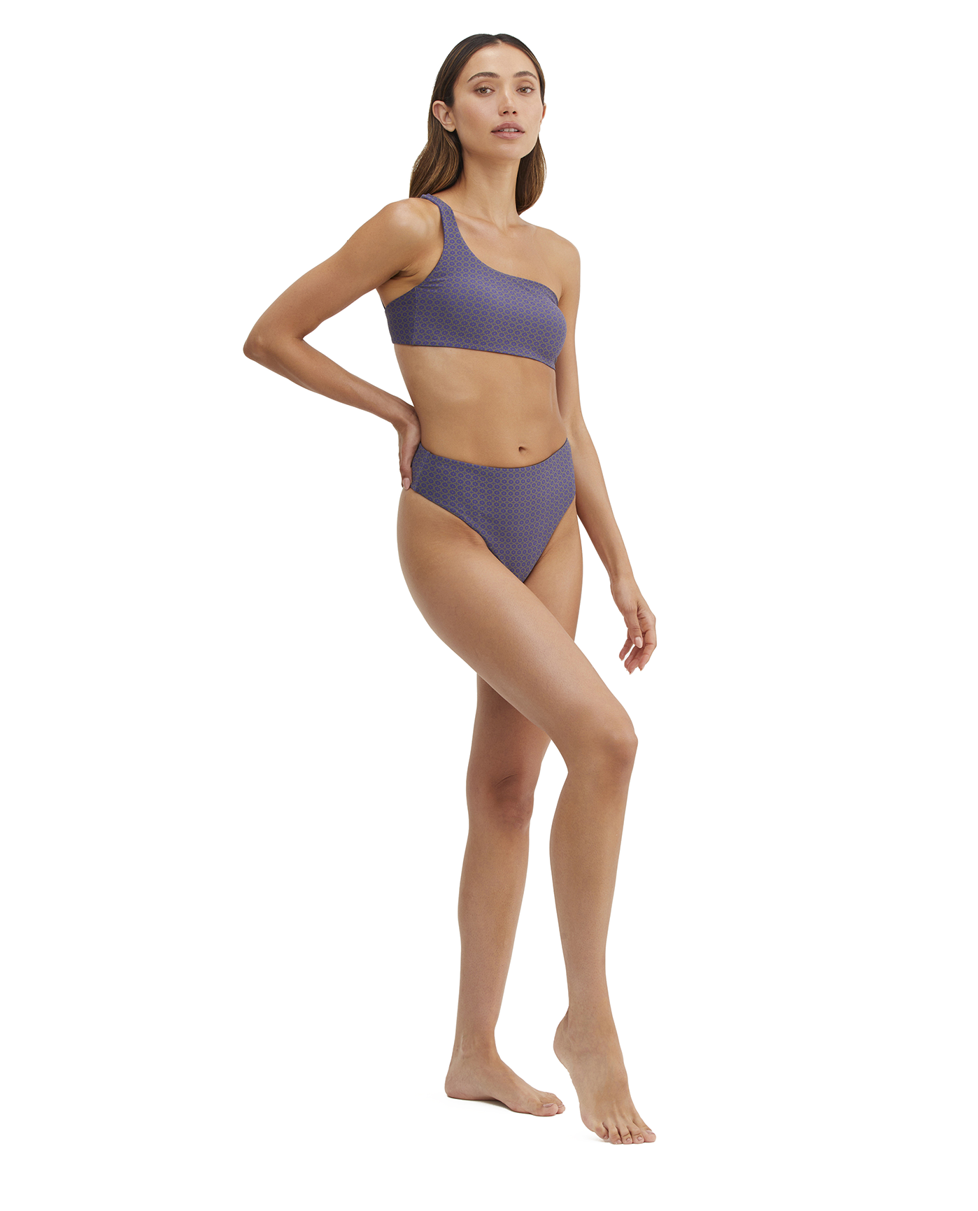Au Naturel Serenity Mona One Shoulder Bikini Top | Au Naturel Navy-Olive