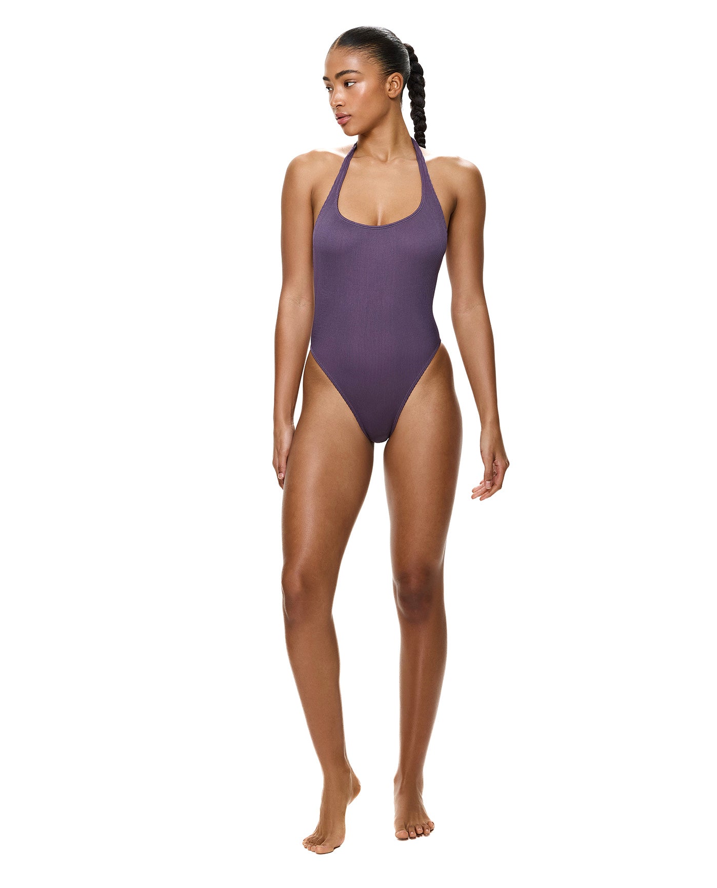 Tubular Halter One Piece -Aubergine