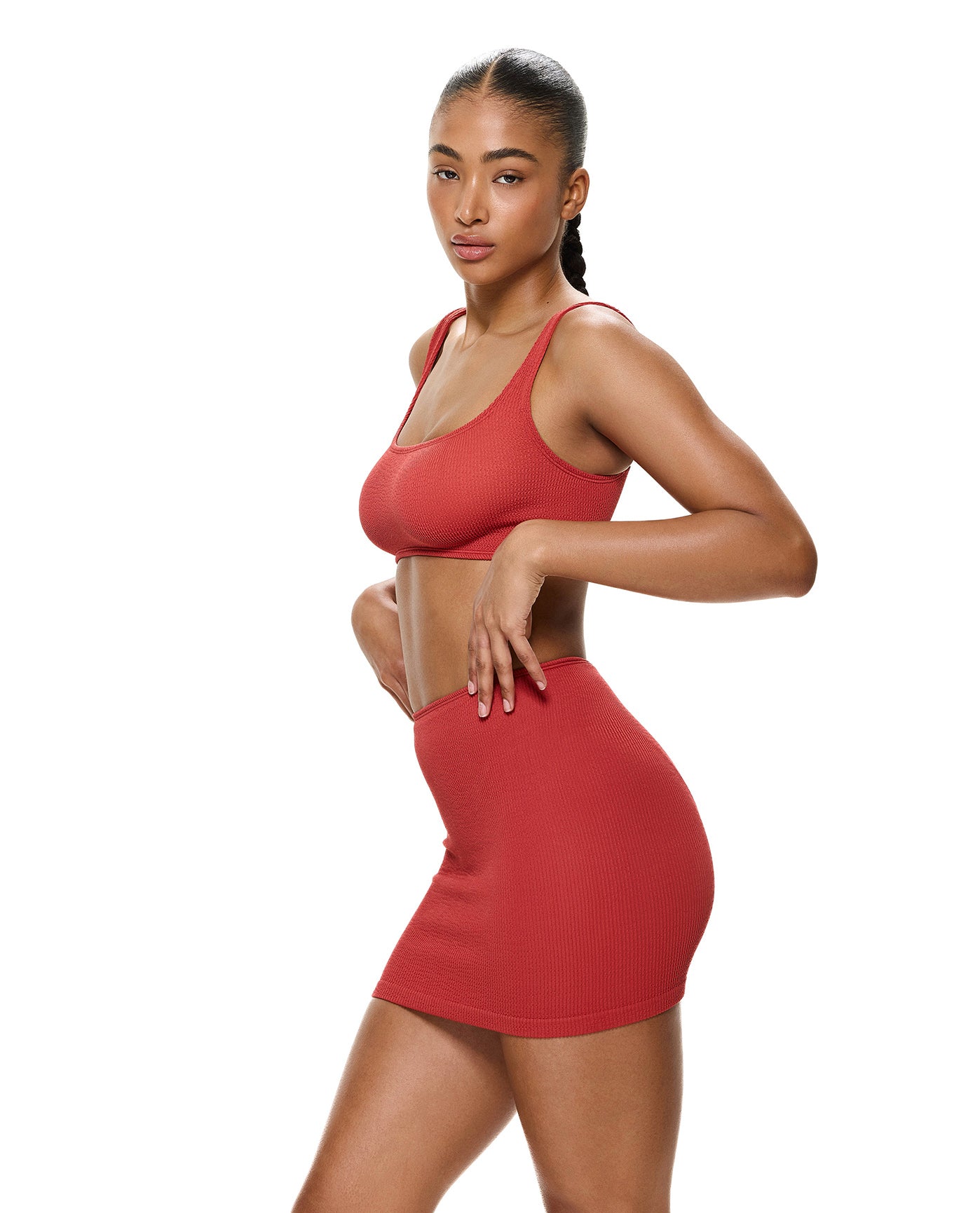 Tubular Swim Skirt/ Tube Top-Paprika
