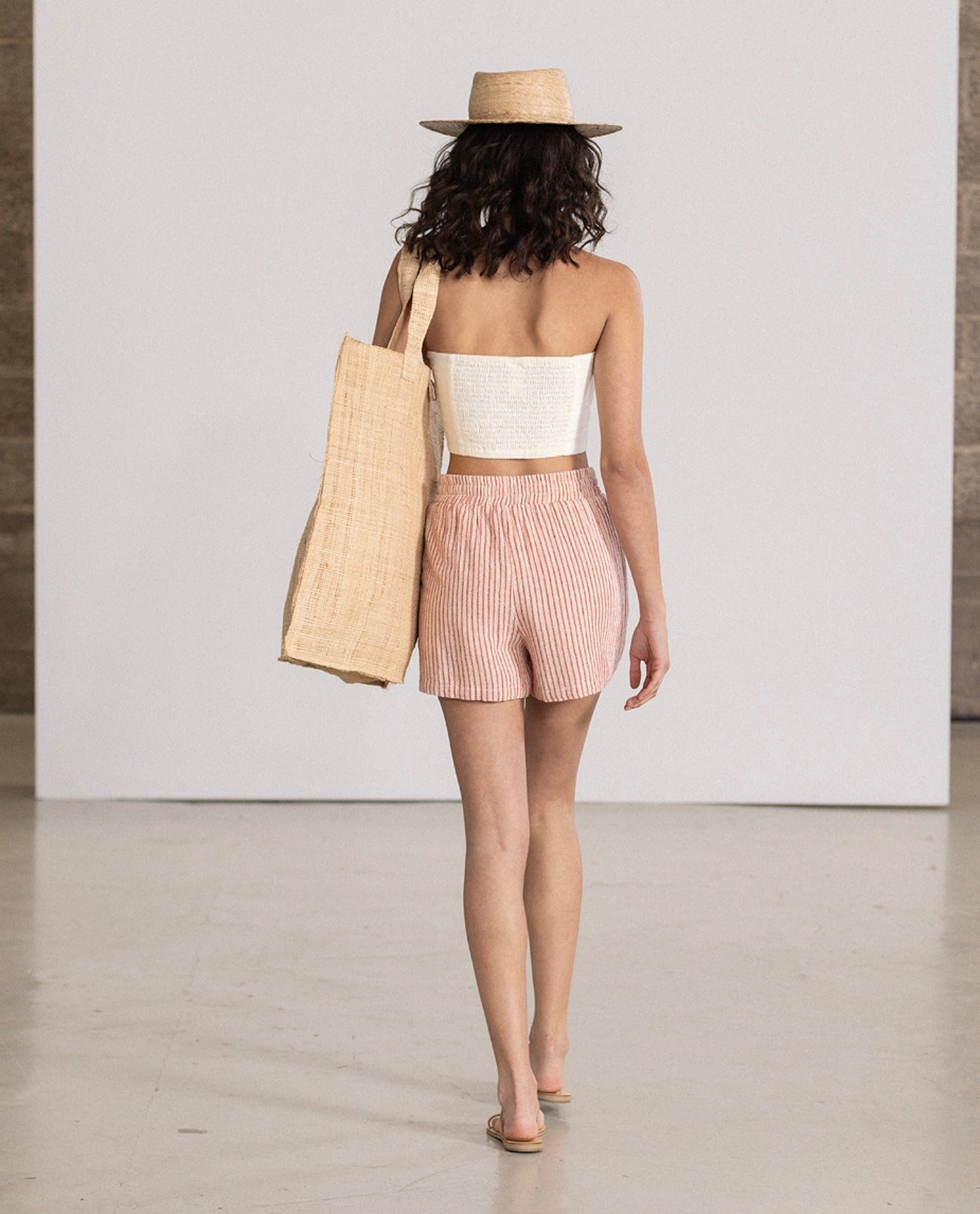 Back View Of Gottex Beach Life Drawstring Cover Up Shorts