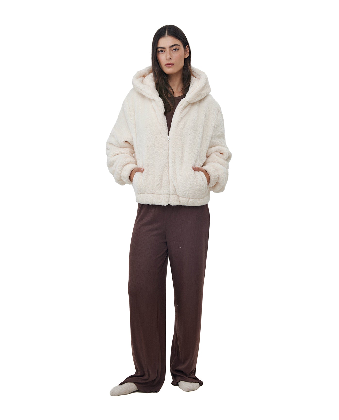 The Cloud Zip Hoodie-Ivory
