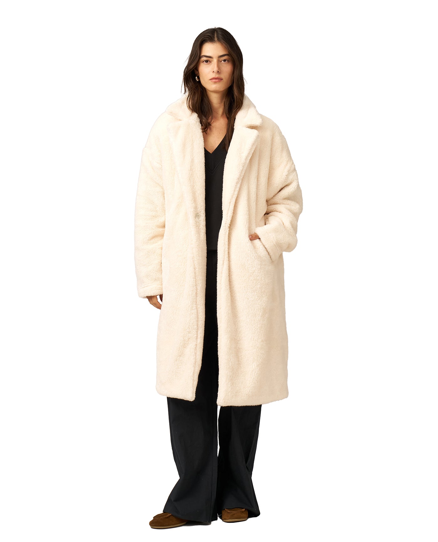 The Long Fleece Lounge Coat-Ivory Gottex Beach Life