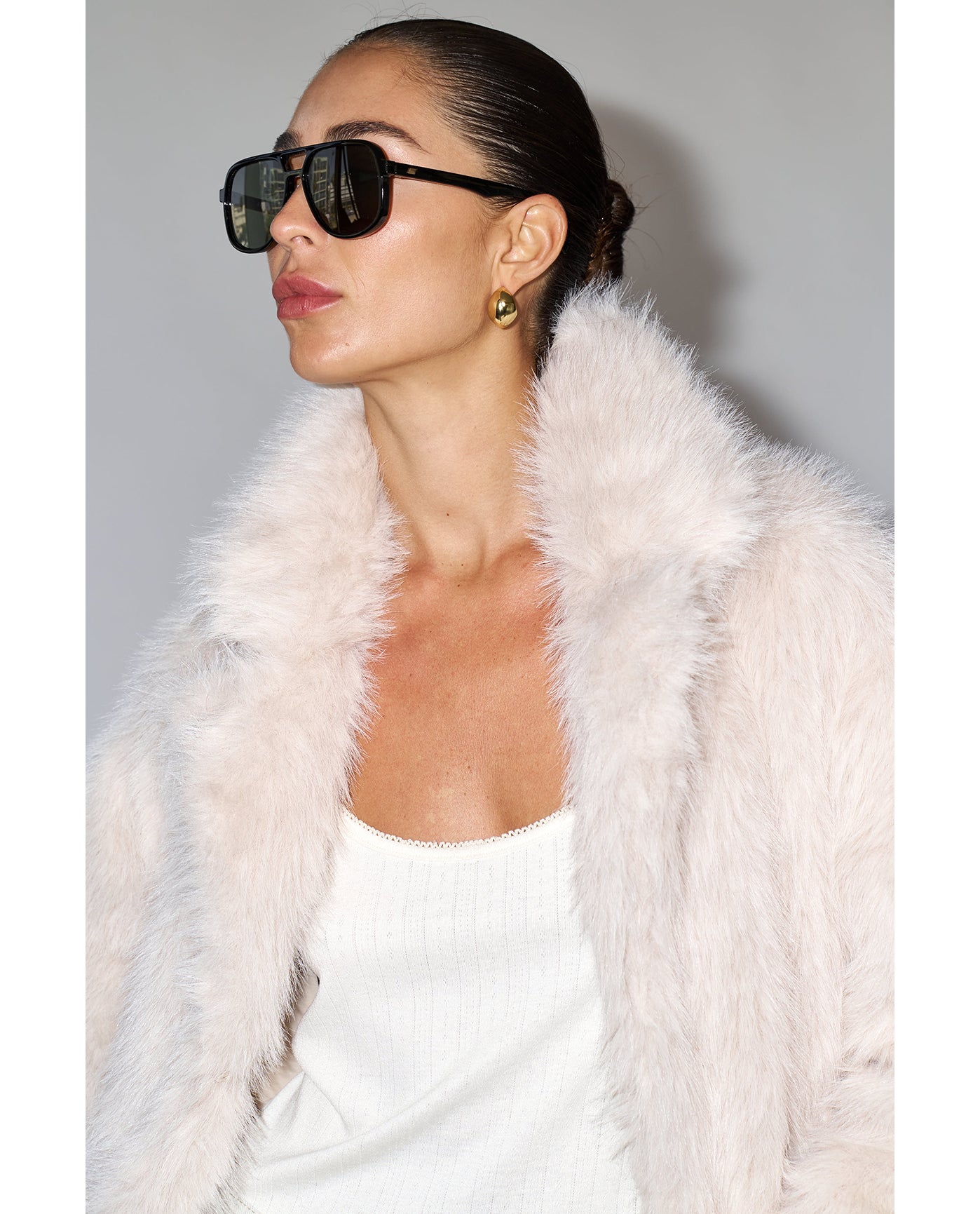 The Luxe Faux Fur Coat-Ivory