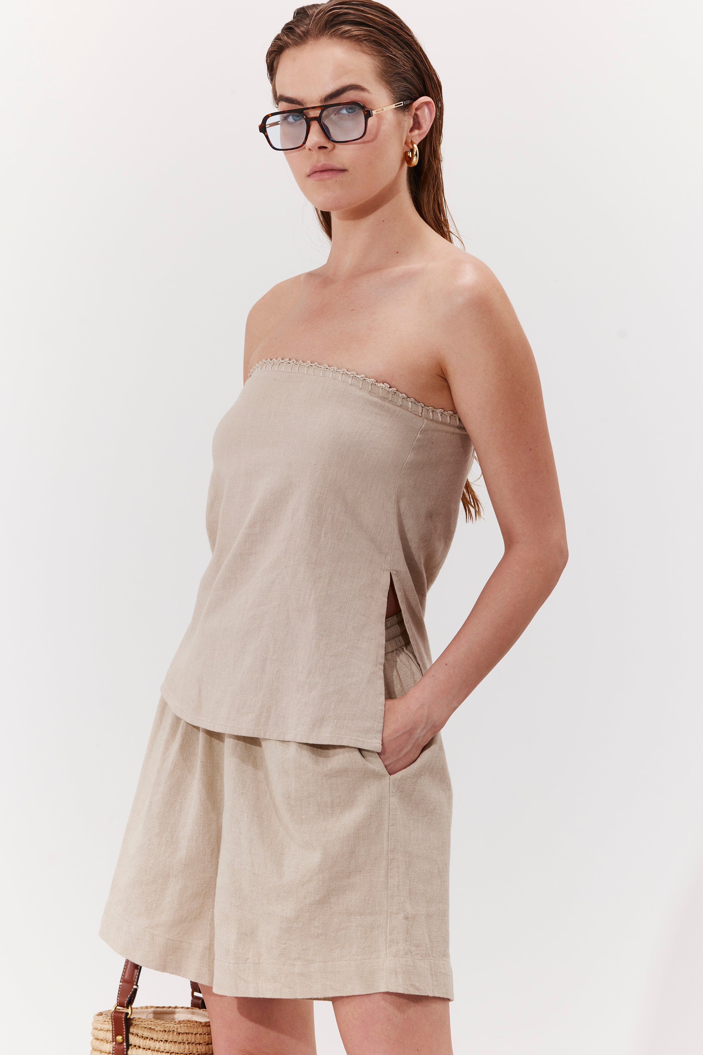 Bali Escape Bandeau Top Cover-Up-Natural