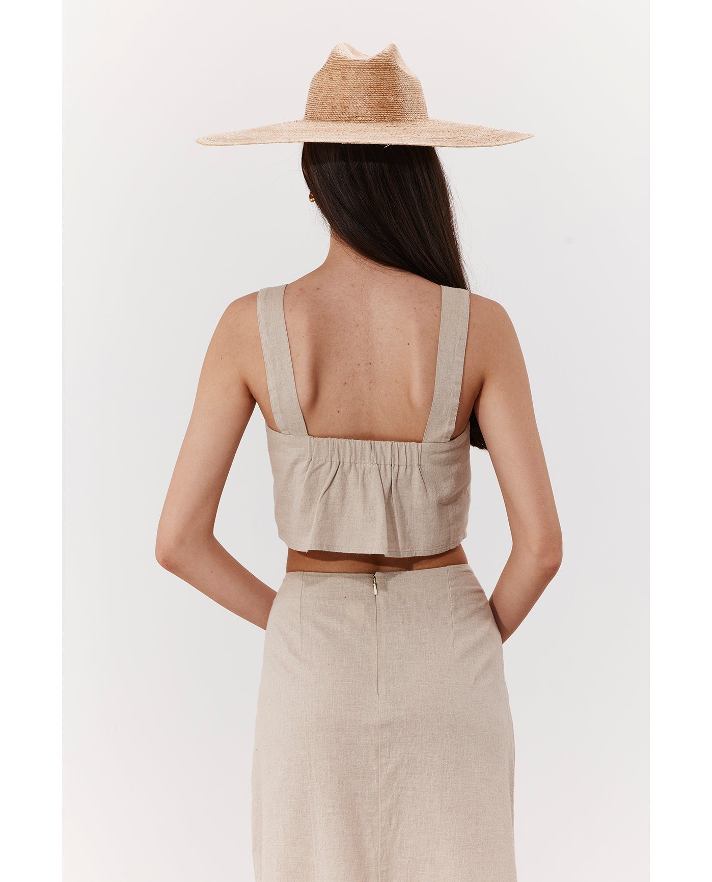 Terra Square Neck Crop Top Cover-Up | Natural