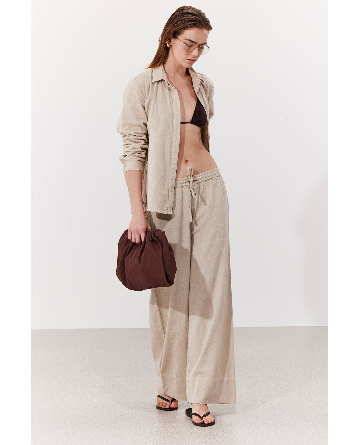 Terra Wide Leg Beach Pant Cover-Up-Natural