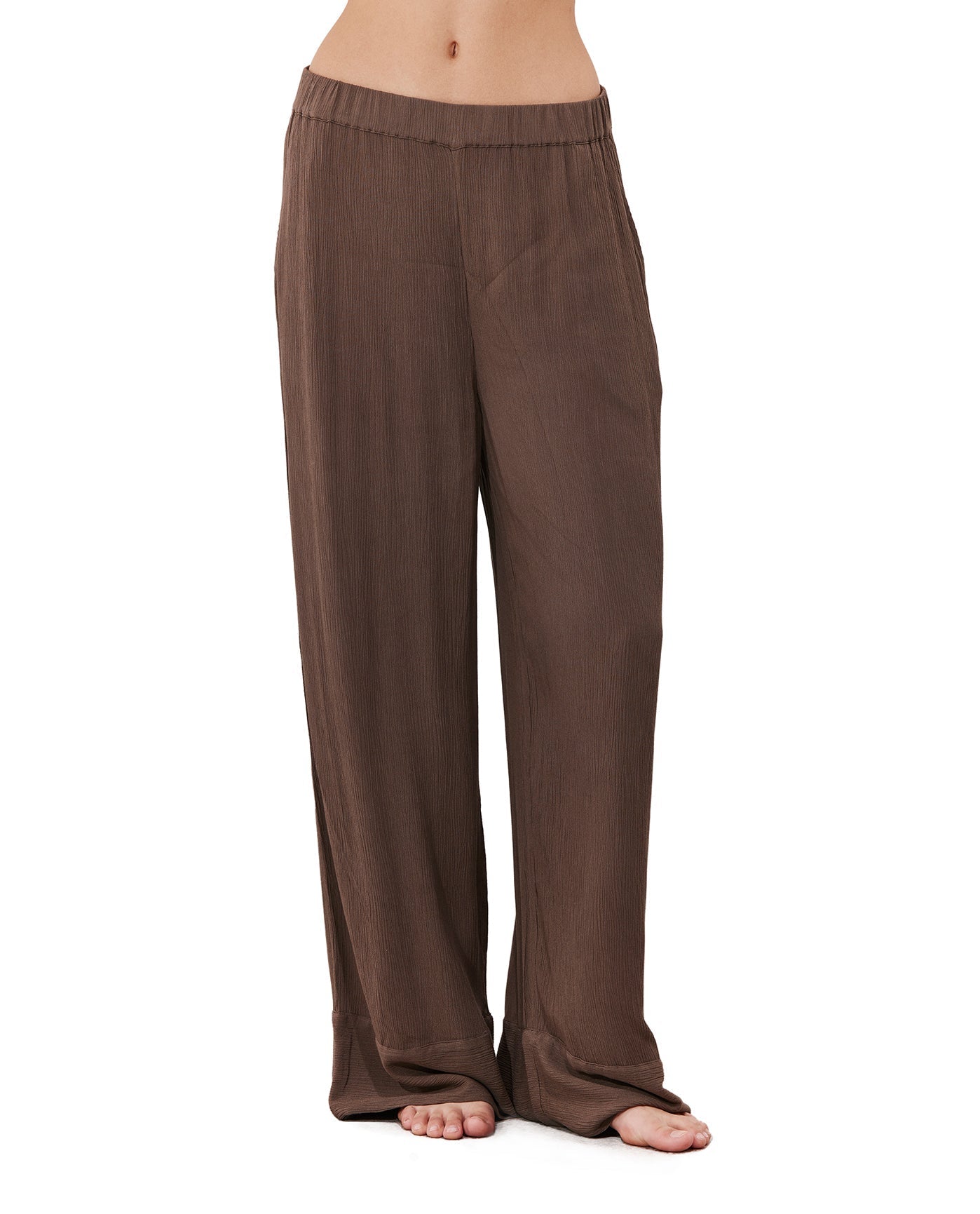 Solena Crêpe Wide Leg Beach Pant Cover-Up | Khaki