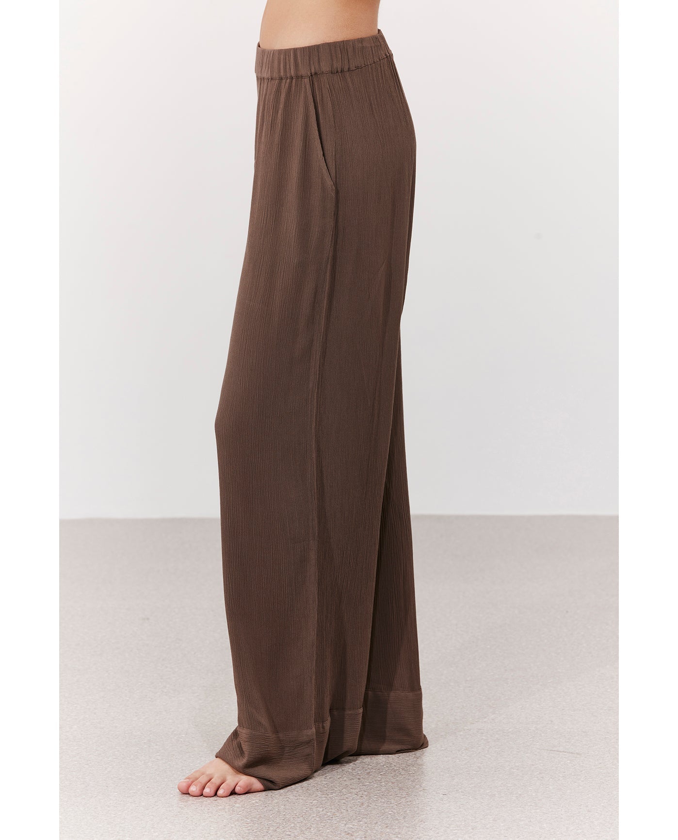 Solena Crêpe Wide Leg Beach Pant Cover-Up | Khaki
