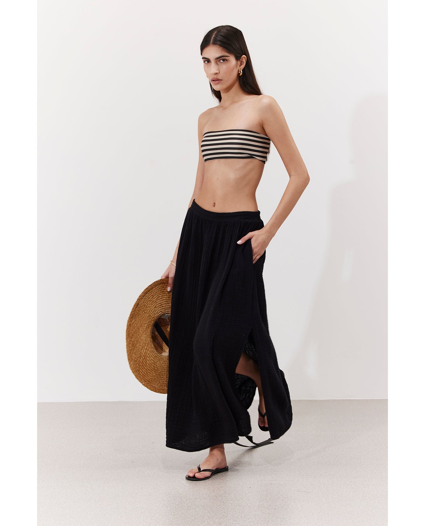 Cloudshore Midi Skirt Cover-Up | Black
