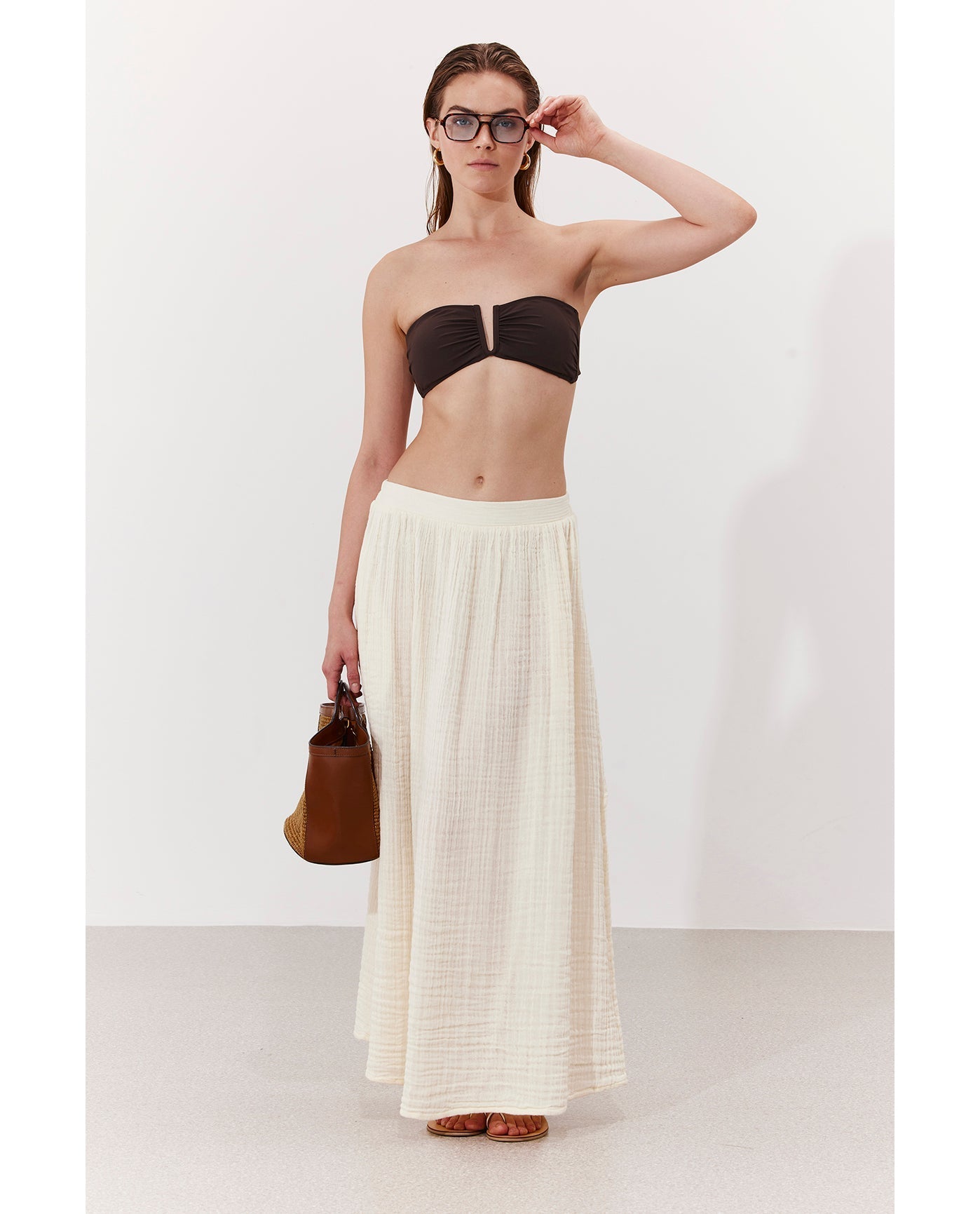 Cloudshore Midi Skirt Cover-Up | Natural