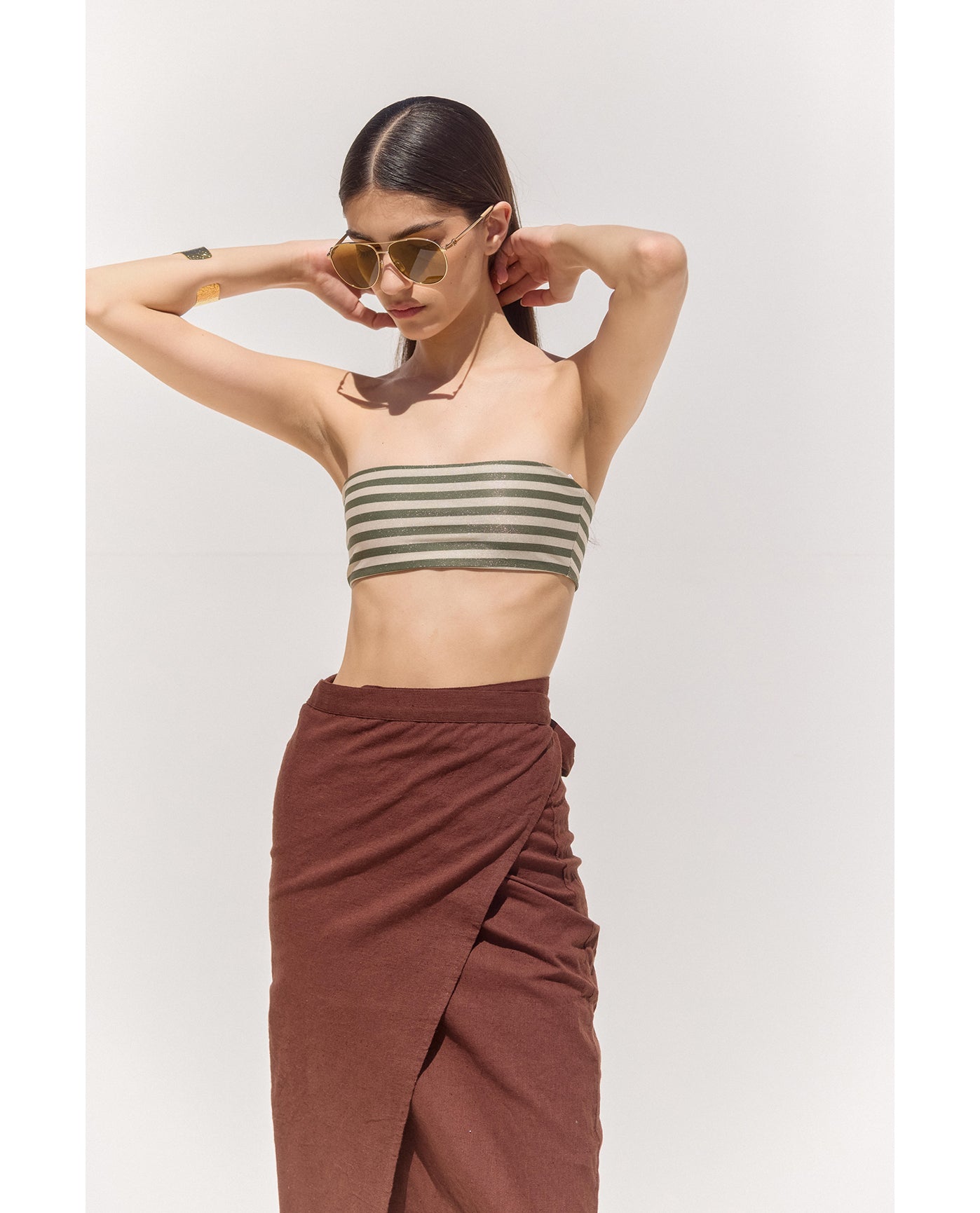 Terra Sarong Style Wrap Skirt Cover-Up | Brown
