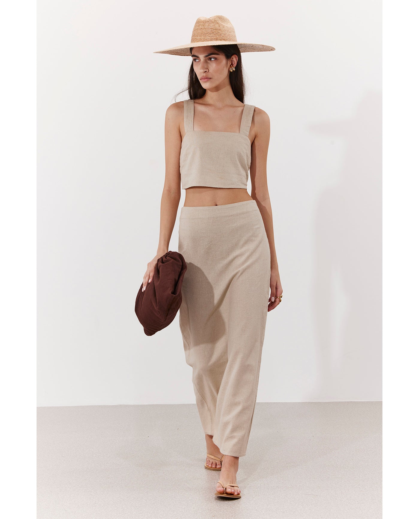 Bali Escape Maxi Skirt Cover-Up-Natural