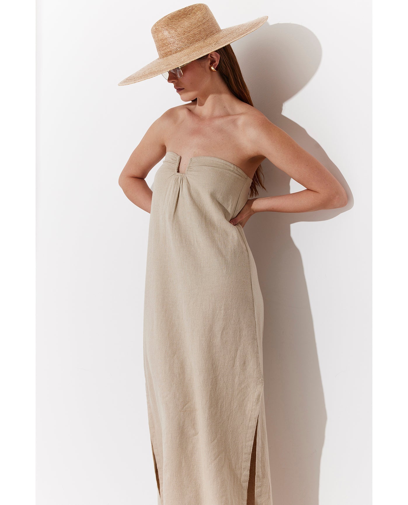 Terra Bandeau U Wire Midi Dress Cover-Up | Natural
