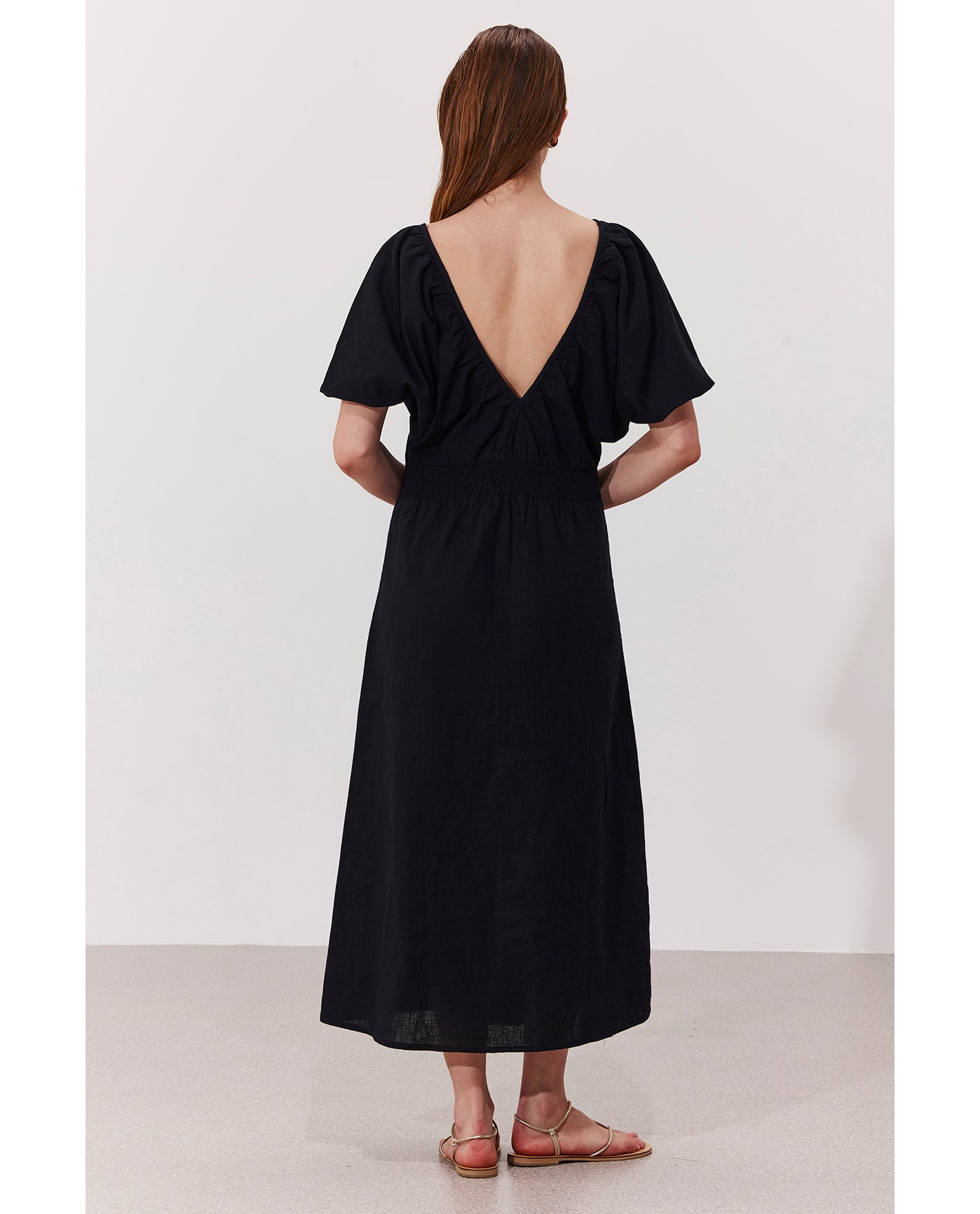 Terra Puff Sleeve Midi Dress Cover-Up | Black