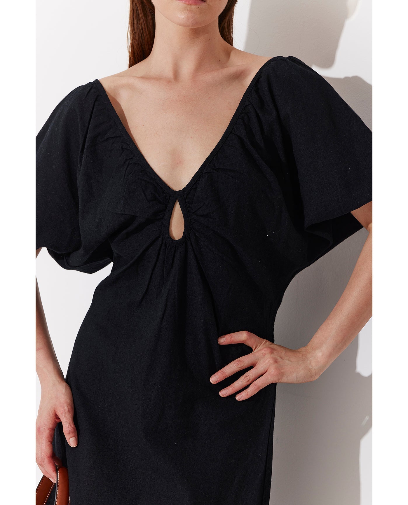 Terra Puff Sleeve Midi Dress Cover-Up | Black