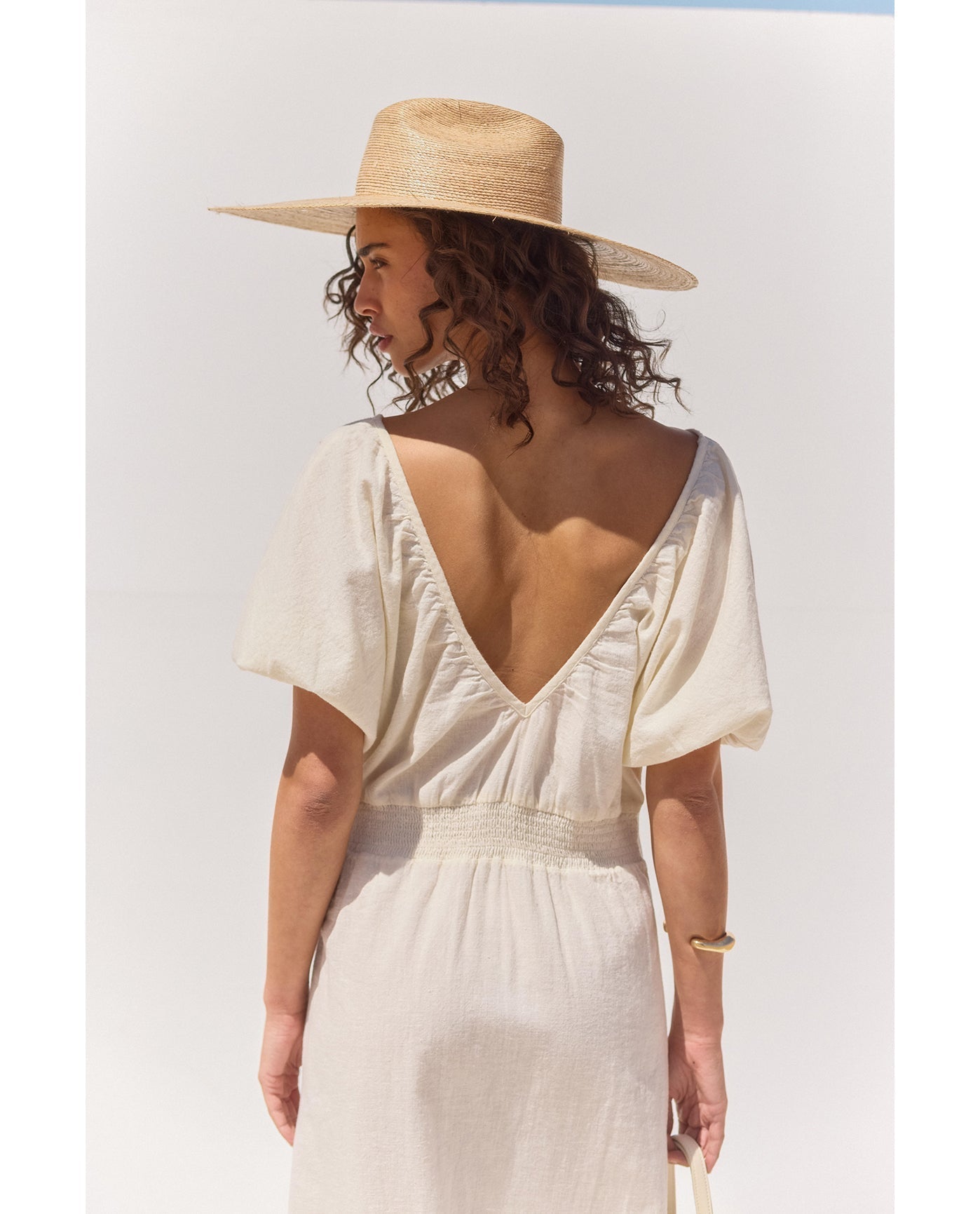 Terra Puff Sleeve Midi Dress Cover-Up | Cream