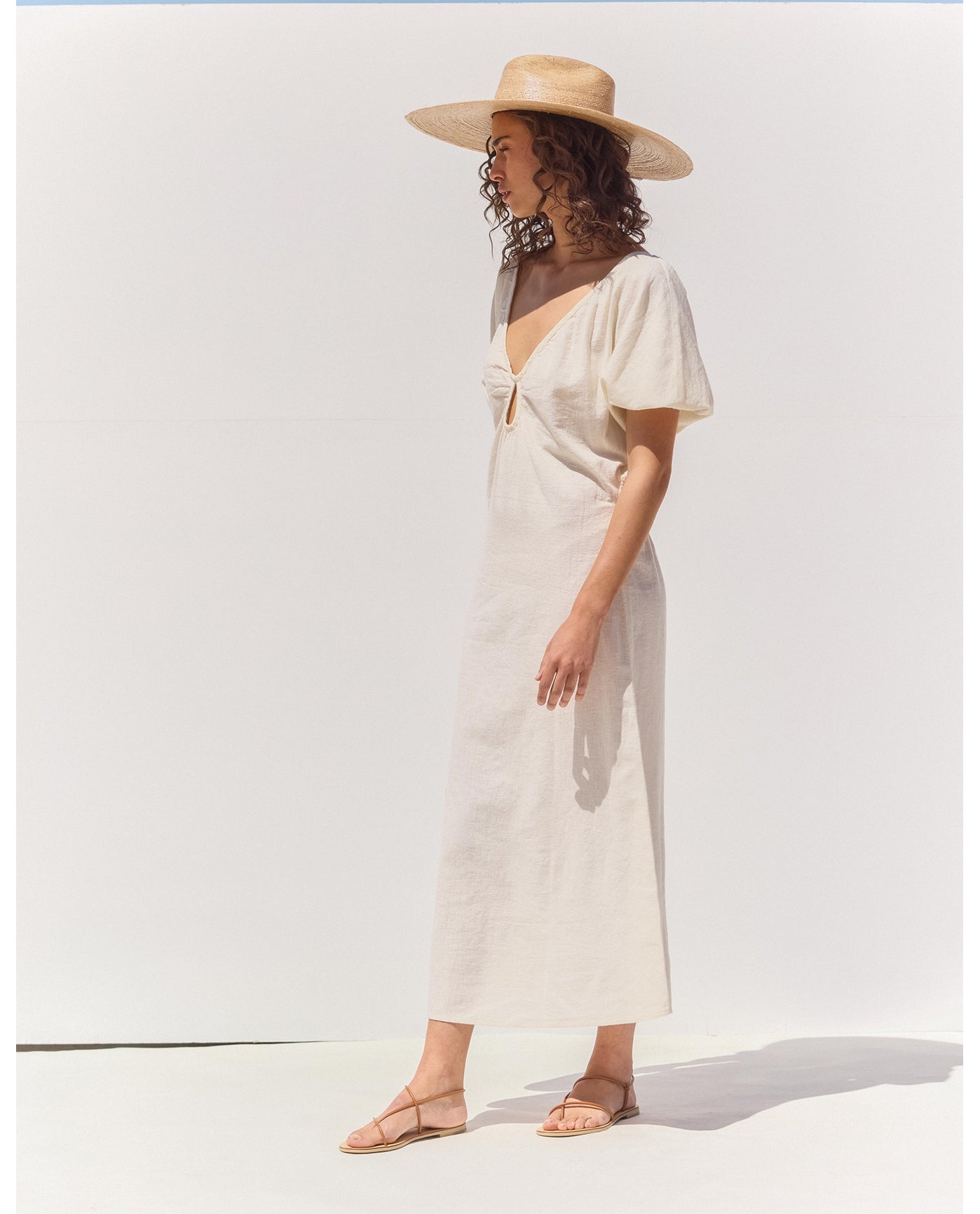 Terra Puff Sleeve Midi Dress Cover-Up | Cream